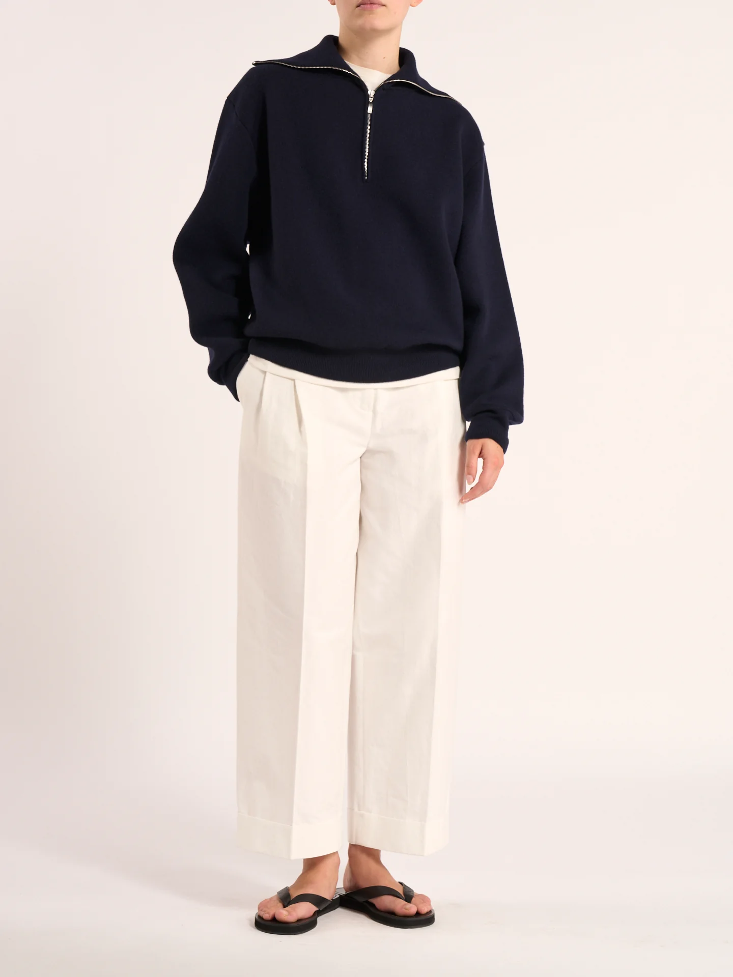 Merino wool polo | navy - Image 13