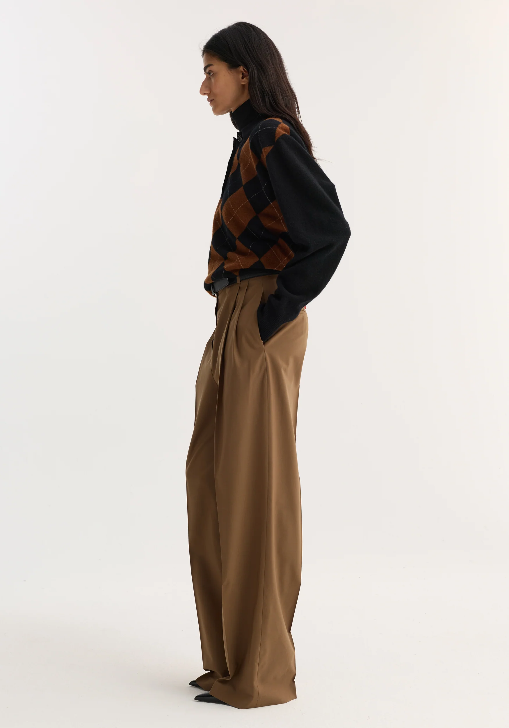 Mid-waist tailored trousers | mocha - Image 4
