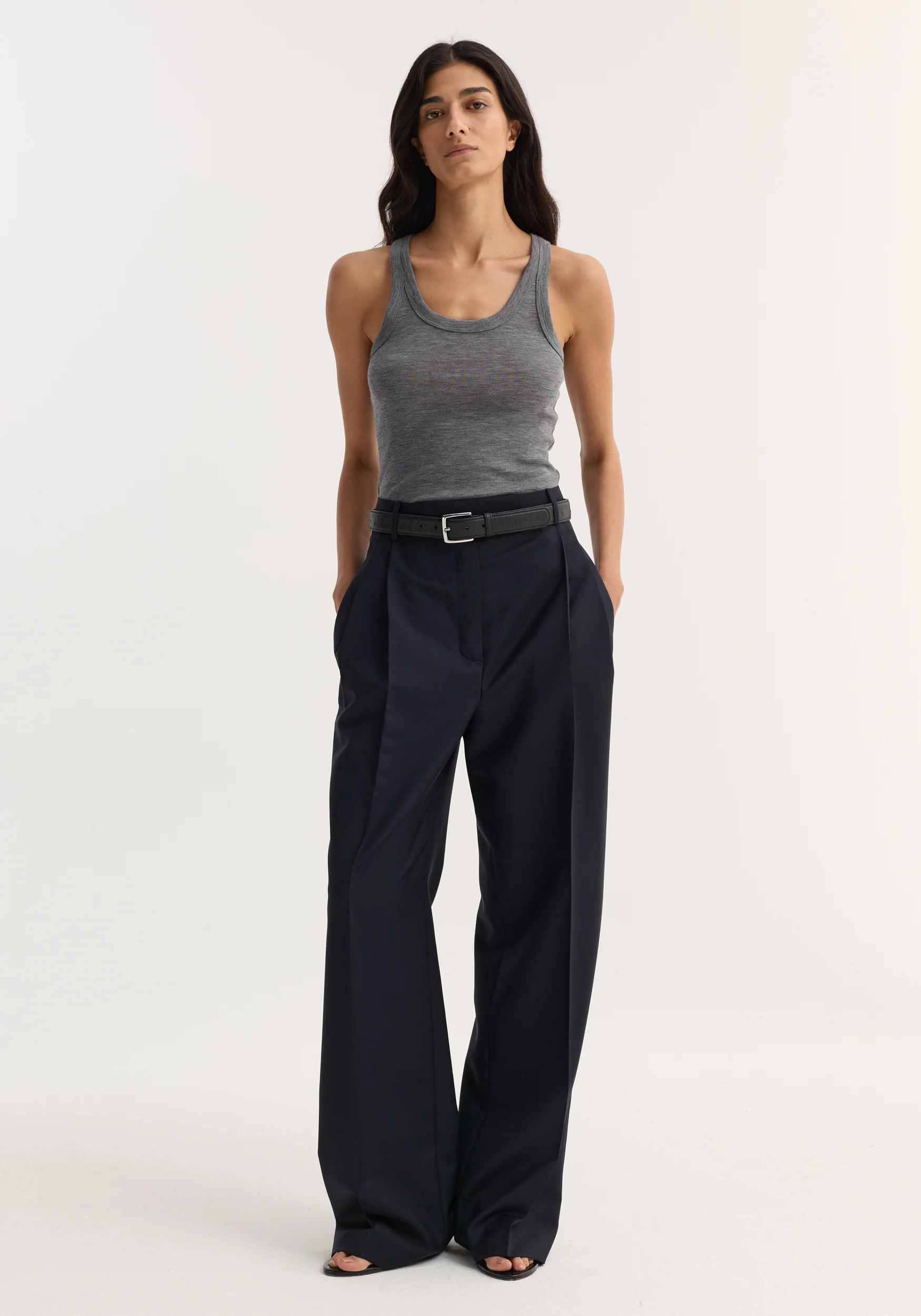 Mid-waist tailored trousers | navy - Image 2