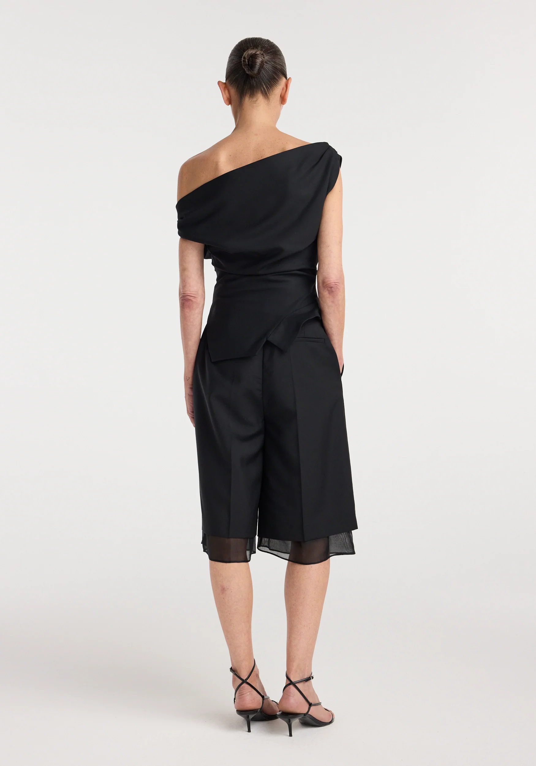 Off shoulder lapel top | black - Image 3