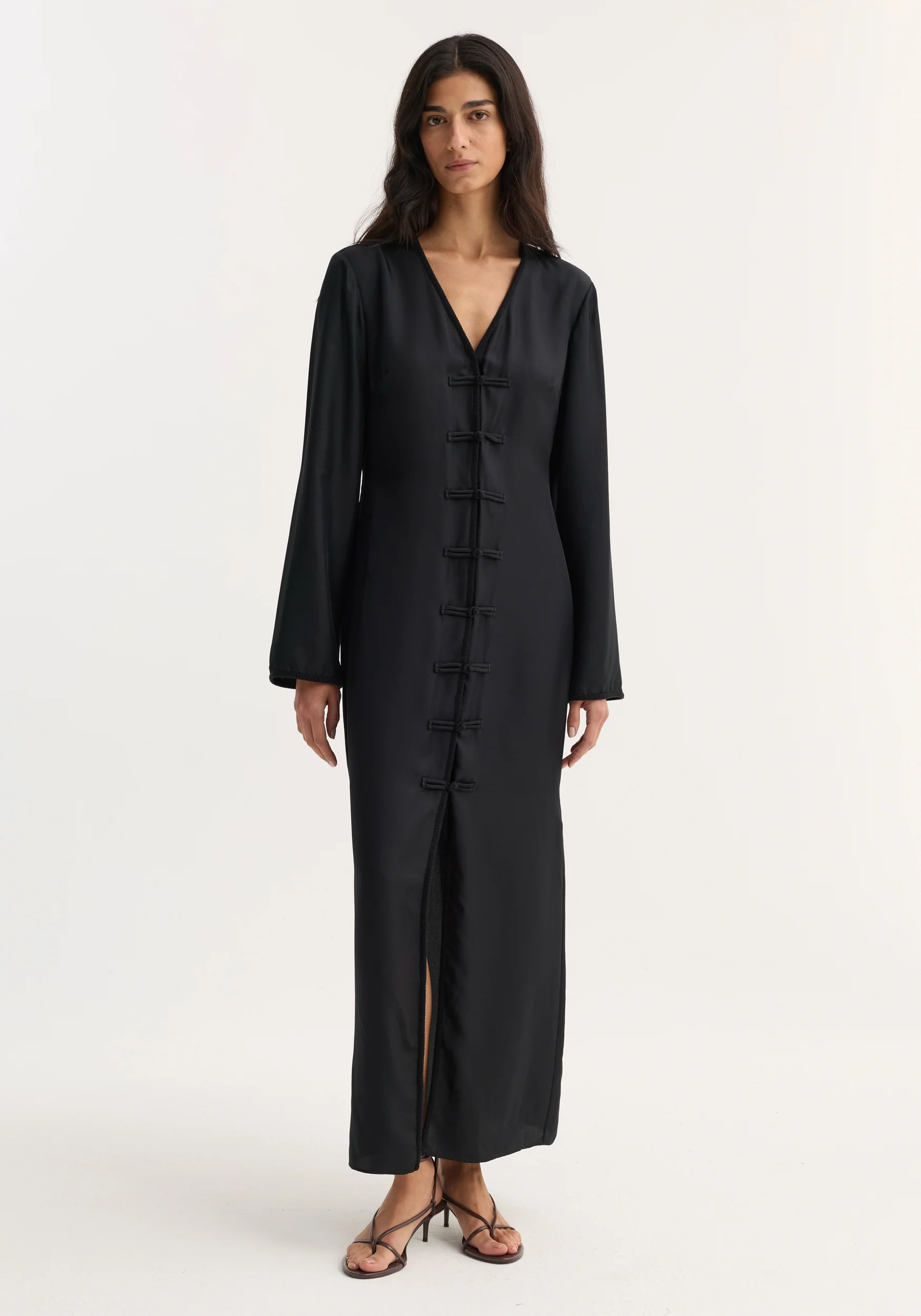 Pankou closure silk dress | black - Image 3