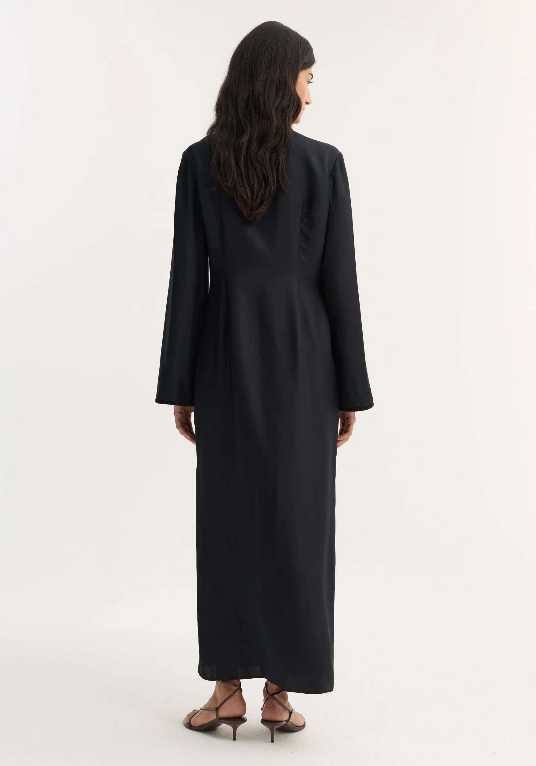 Pankou closure silk dress | black - Image 4