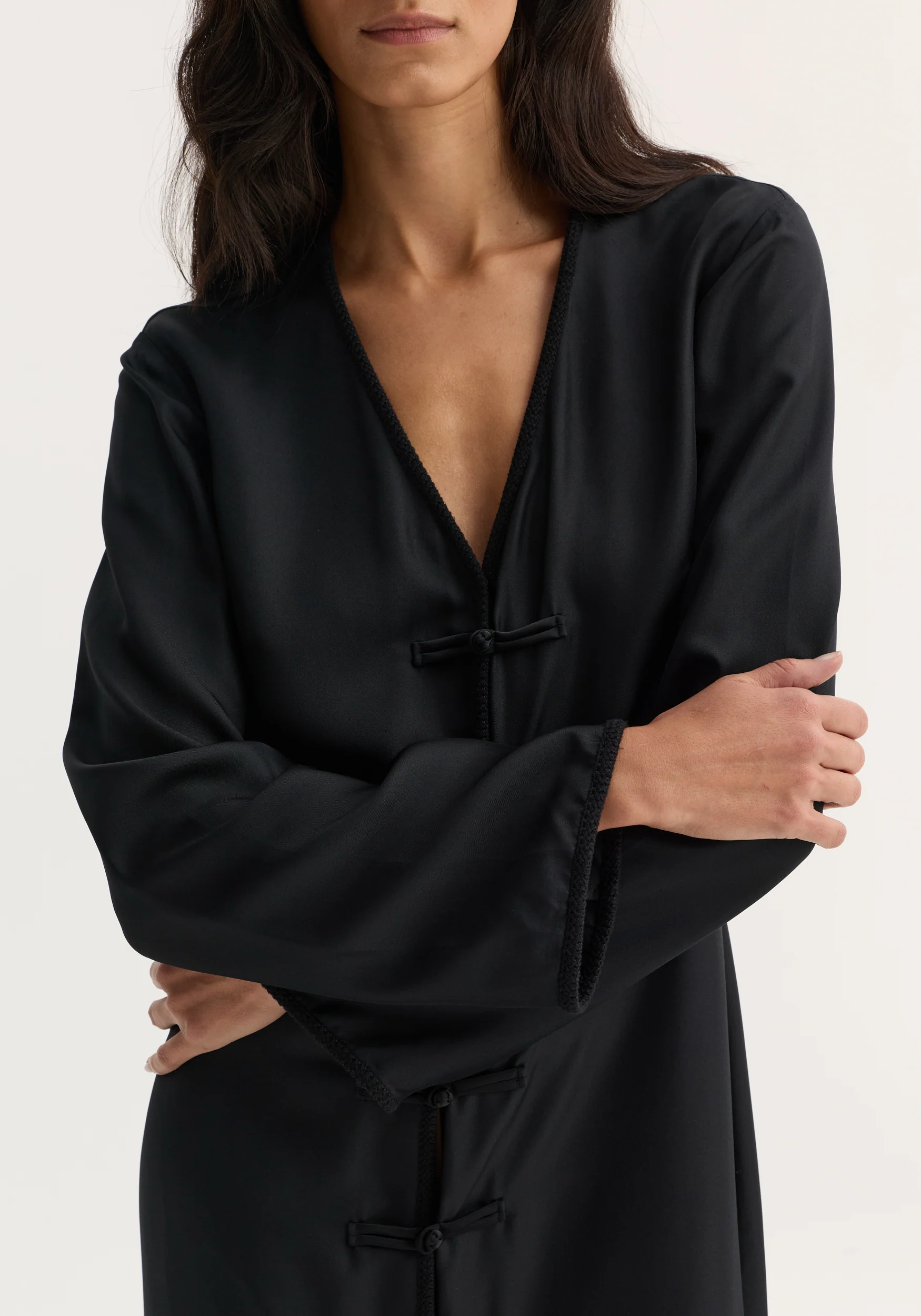 Pankou closure silk dress | black - Image 6