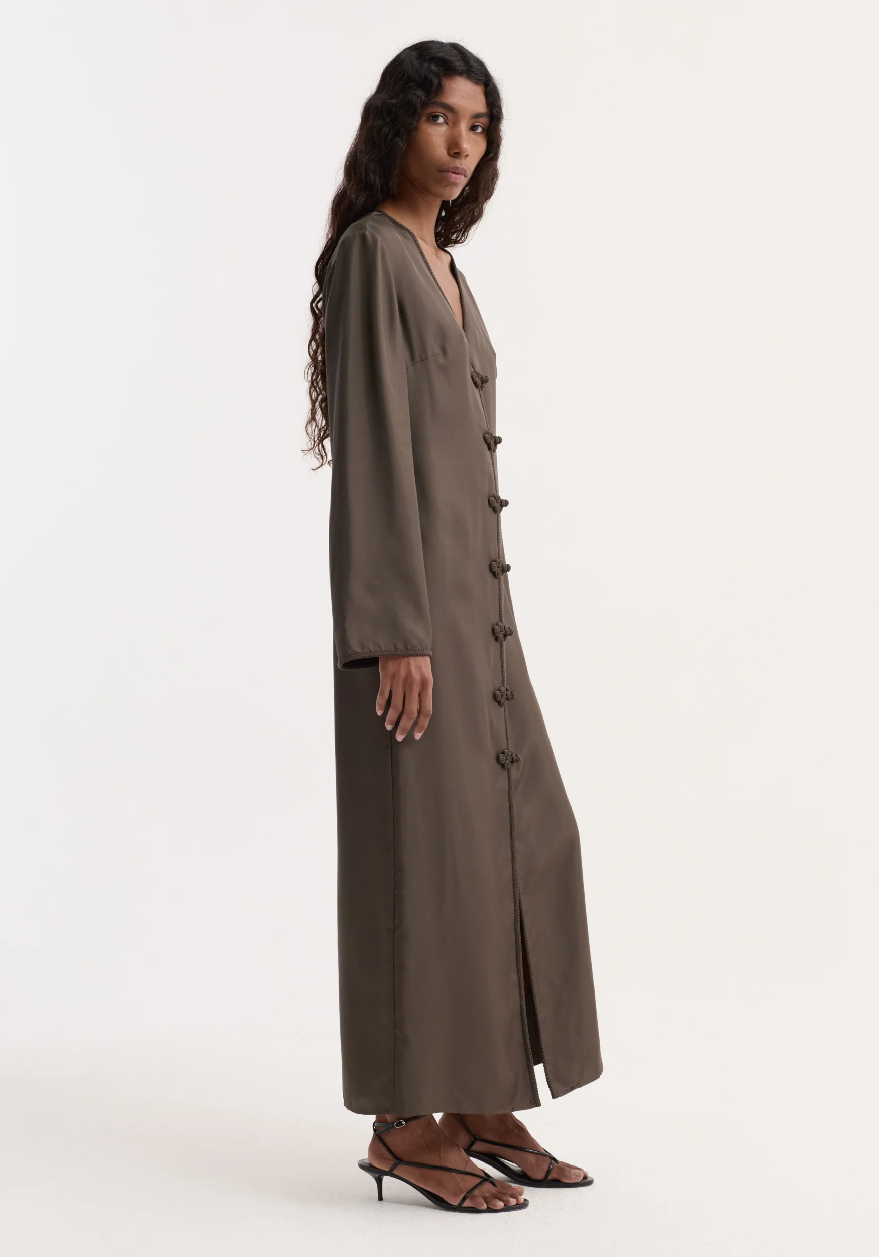 Pankou closure silk dress | earth - Image 5