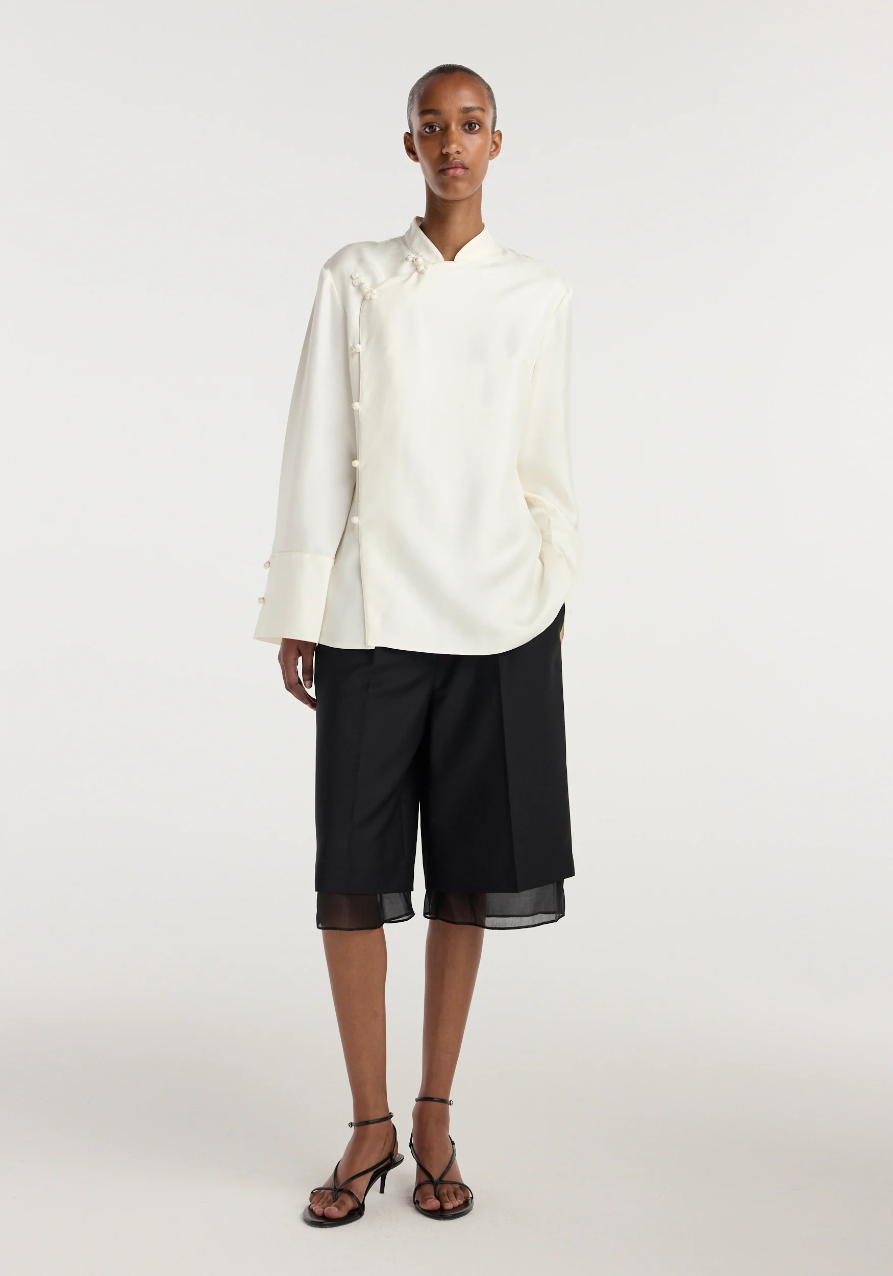 Pankou closure silk top | cream