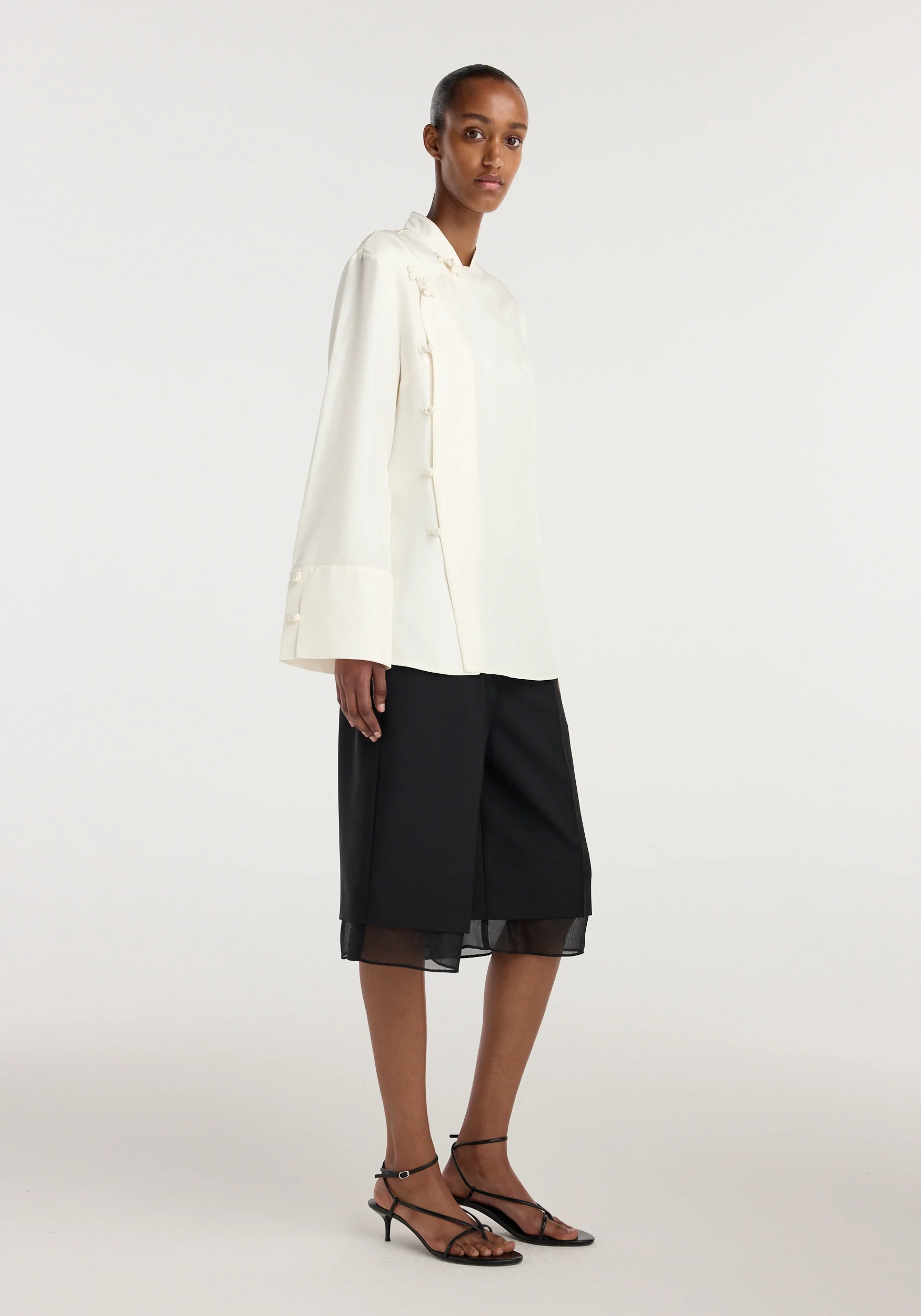 Pankou closure silk top | cream - Image 4