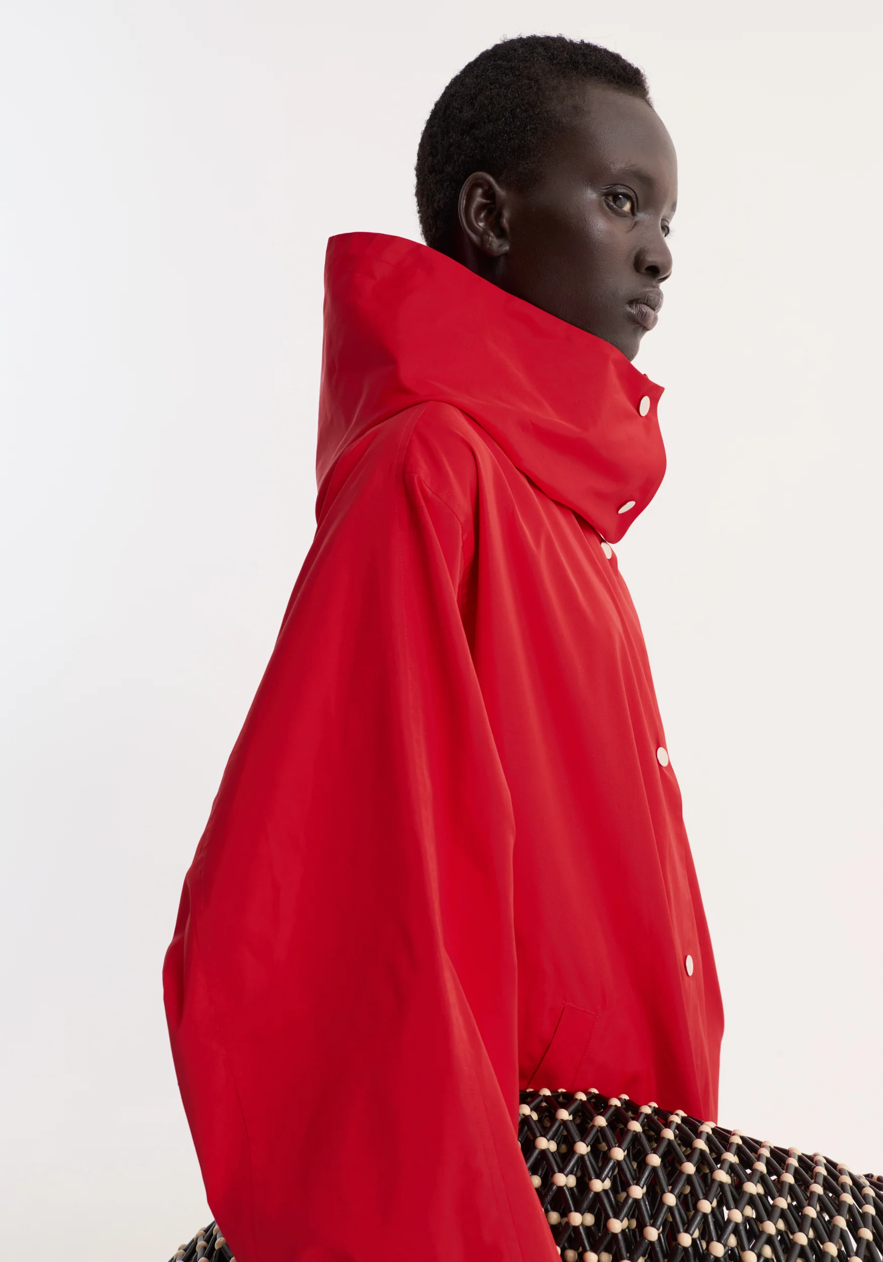 Parachute silk-blend coat | red - Image 4