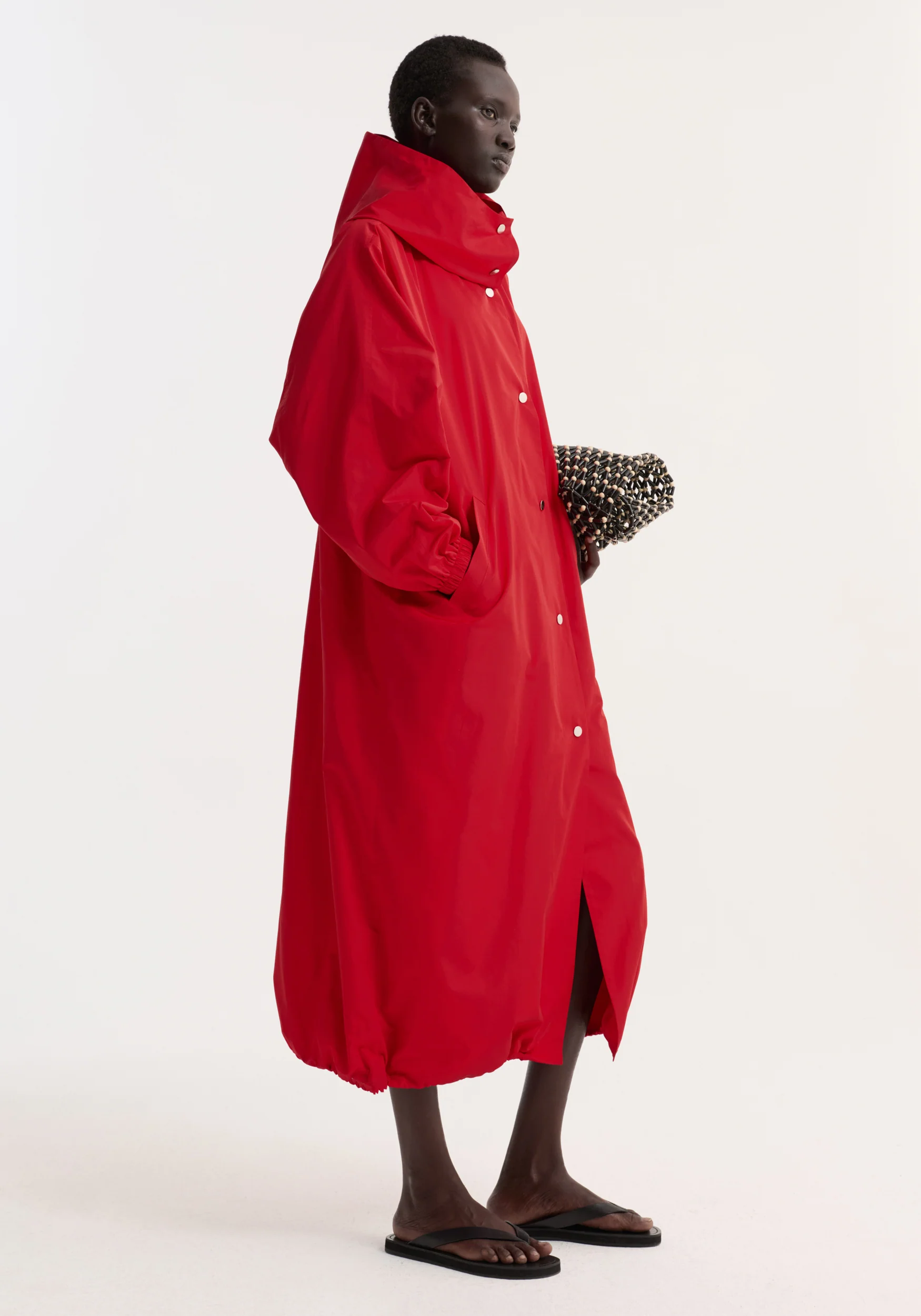 Parachute silk-blend coat | red - Image 5