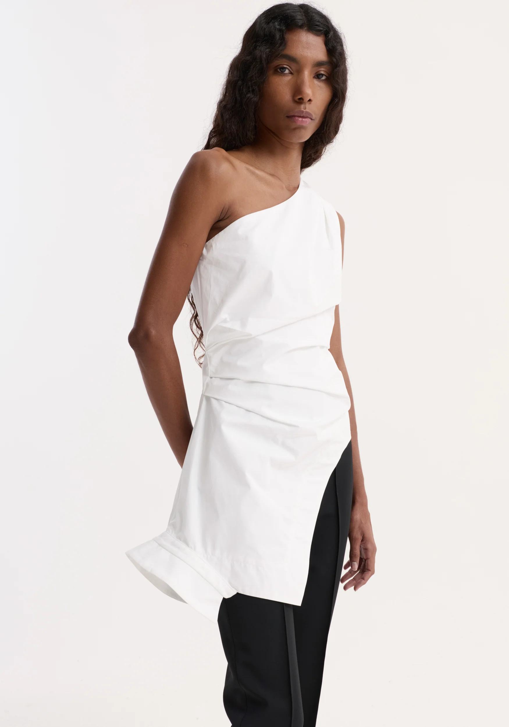 Reimagined one shoulder top | optic white - Image 3