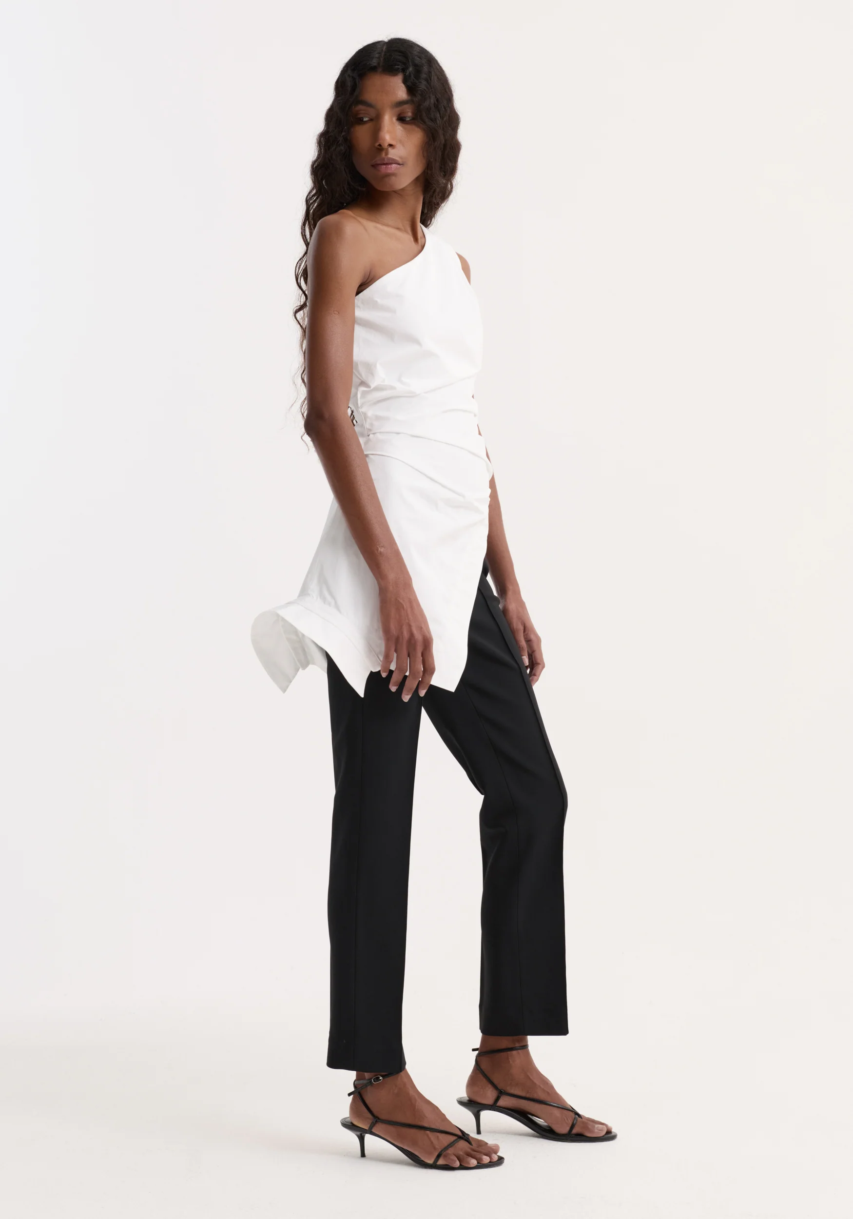 Reimagined one shoulder top | optic white - Image 5