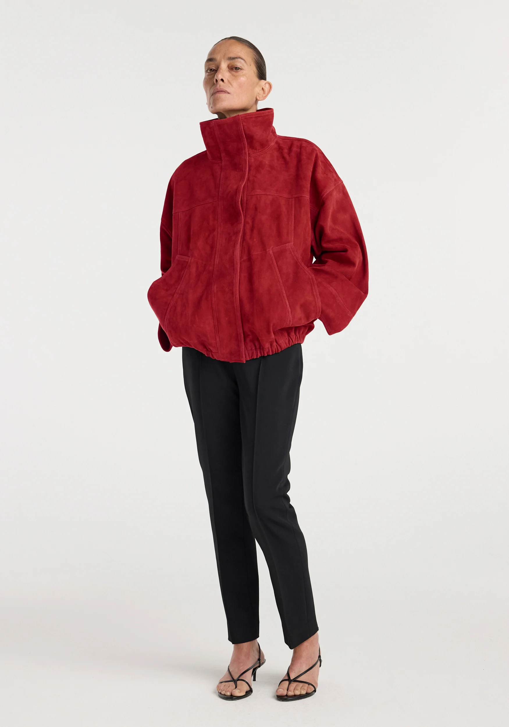 Reinvented suede jacket | red