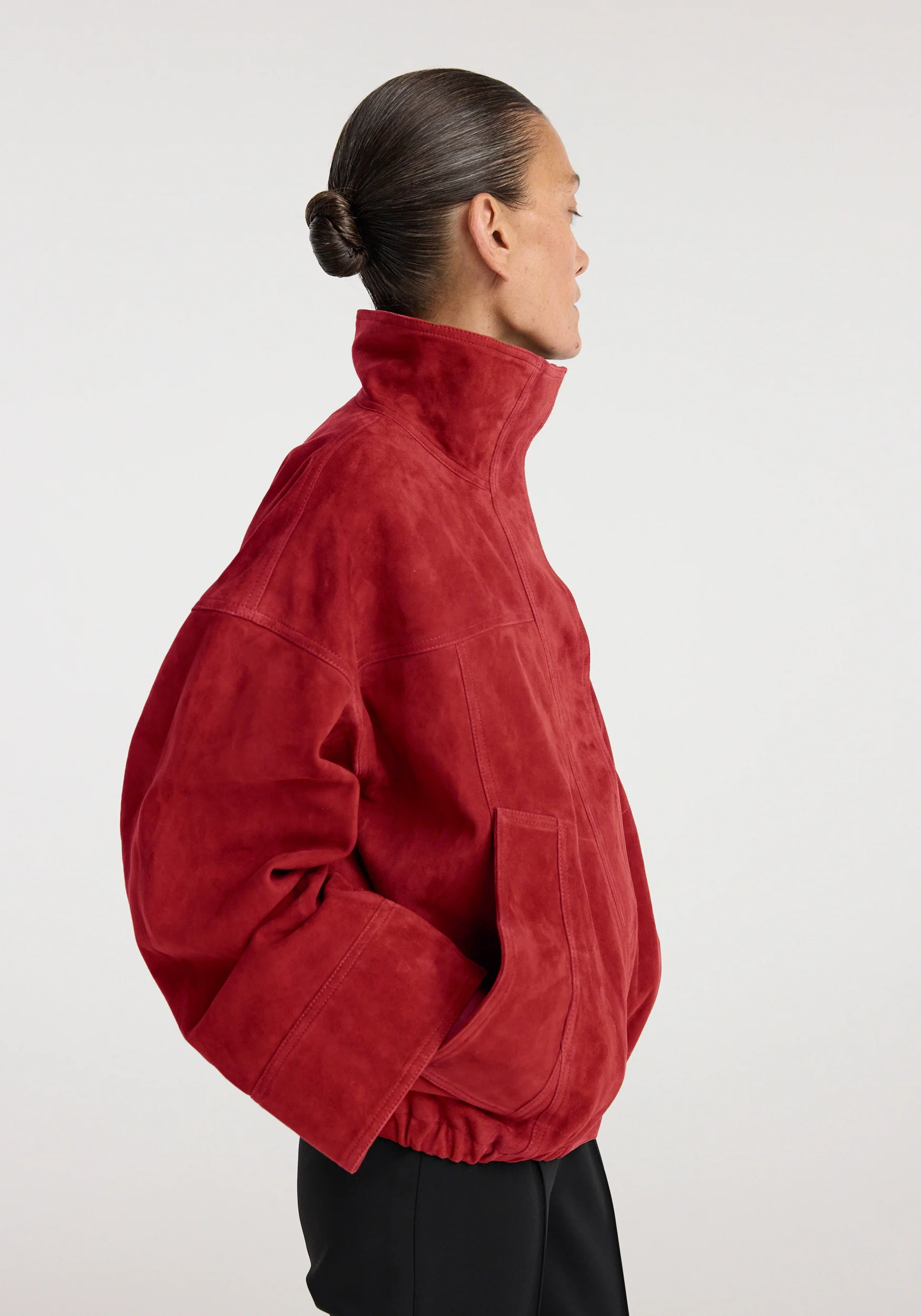 Reinvented suede jacket | red - Image 2