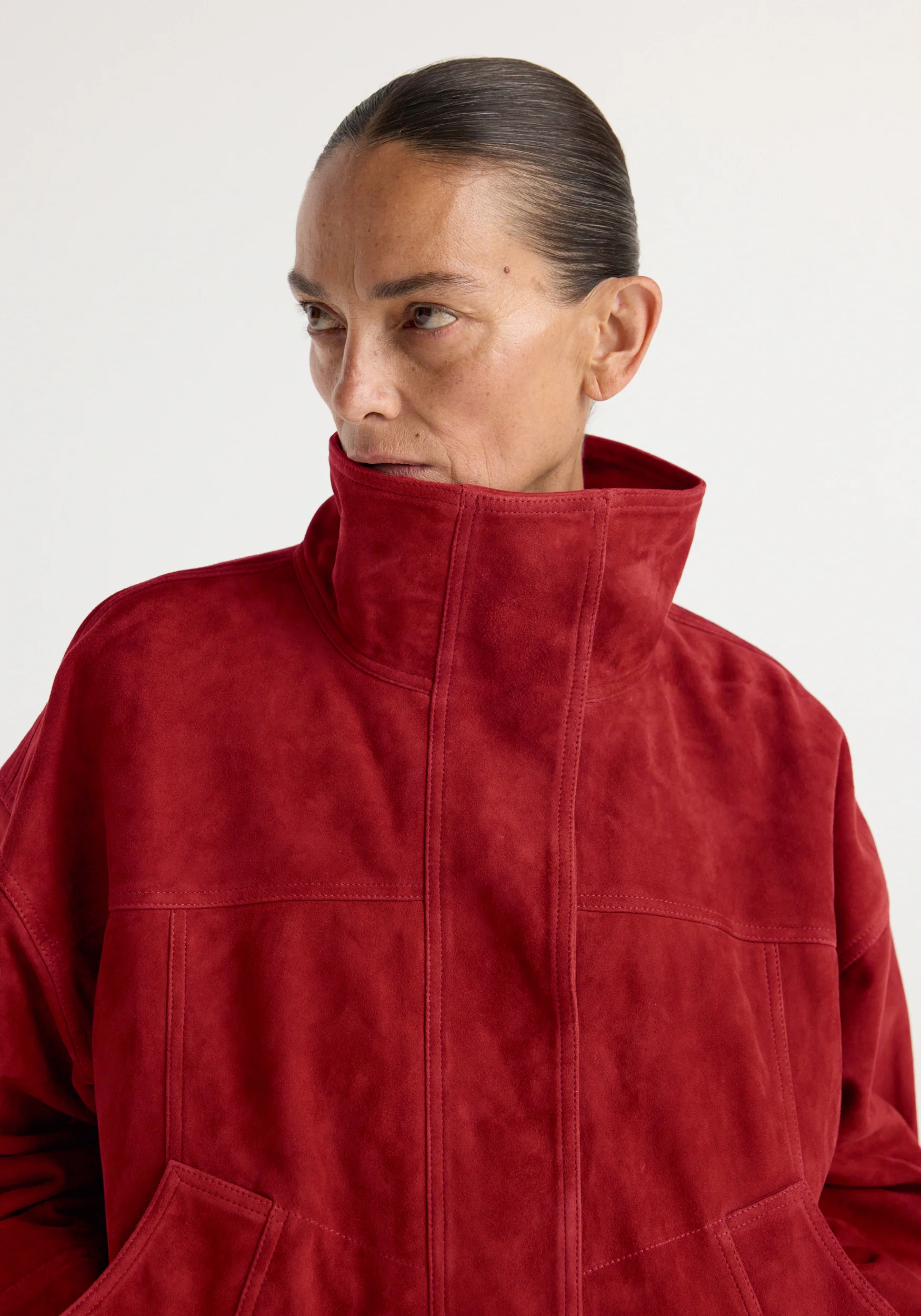 Reinvented suede jacket | red - Image 3