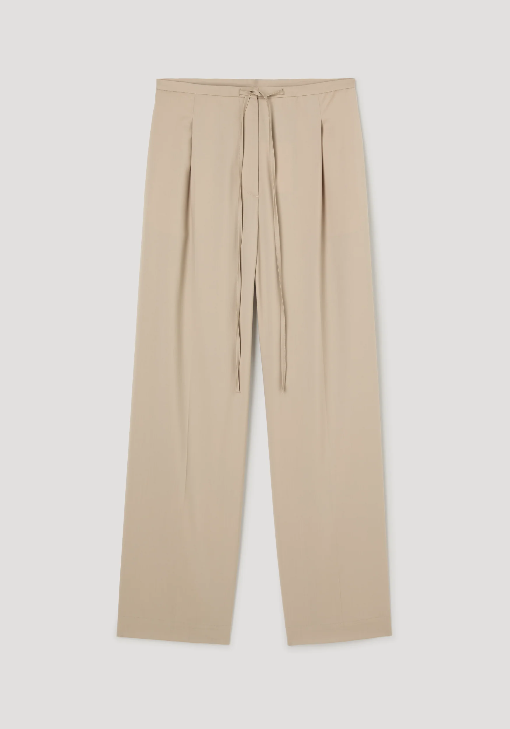 Relaxed drawstring trousers | beige