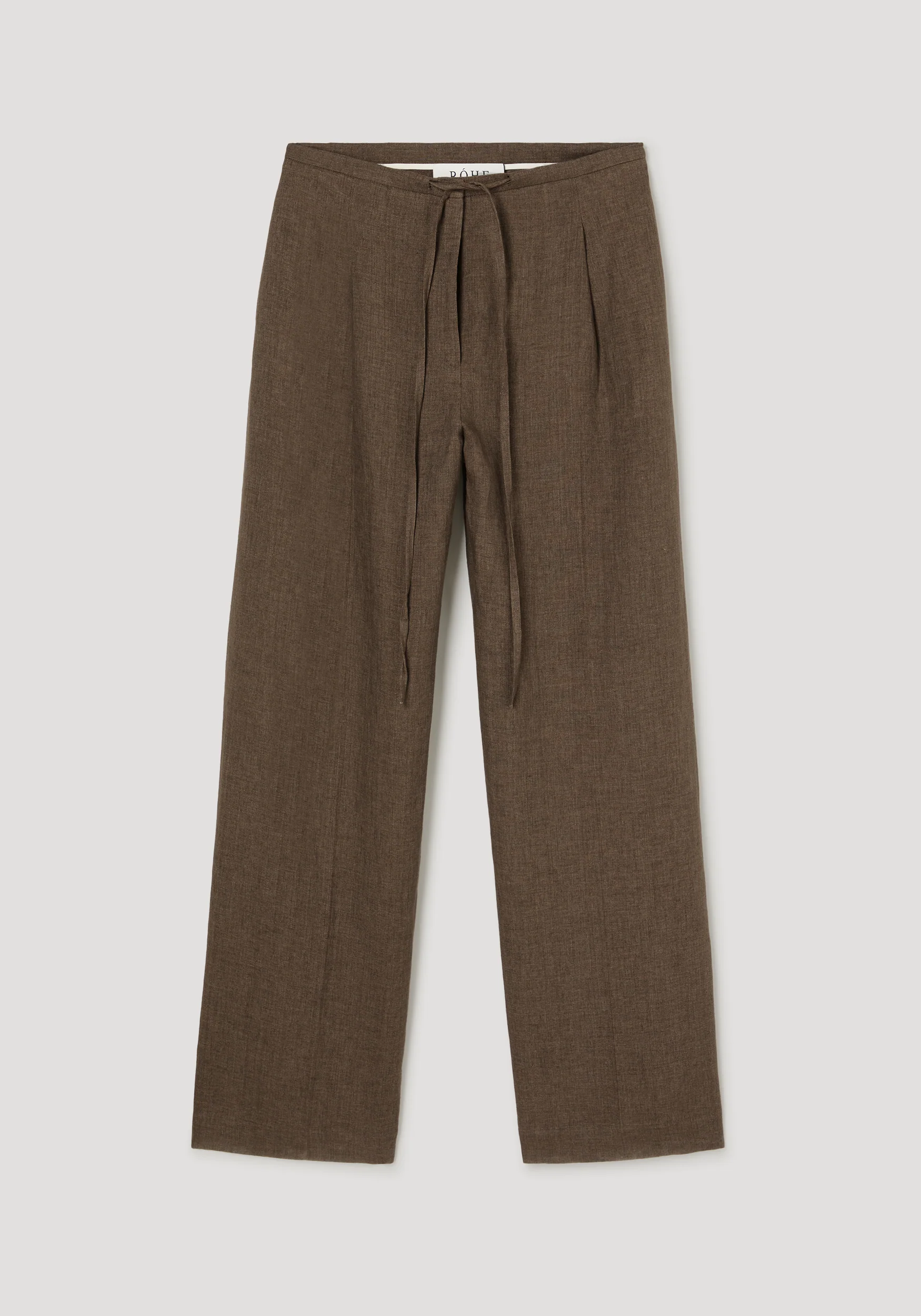 Relaxed drawstring trousers | brown melange - Image 5
