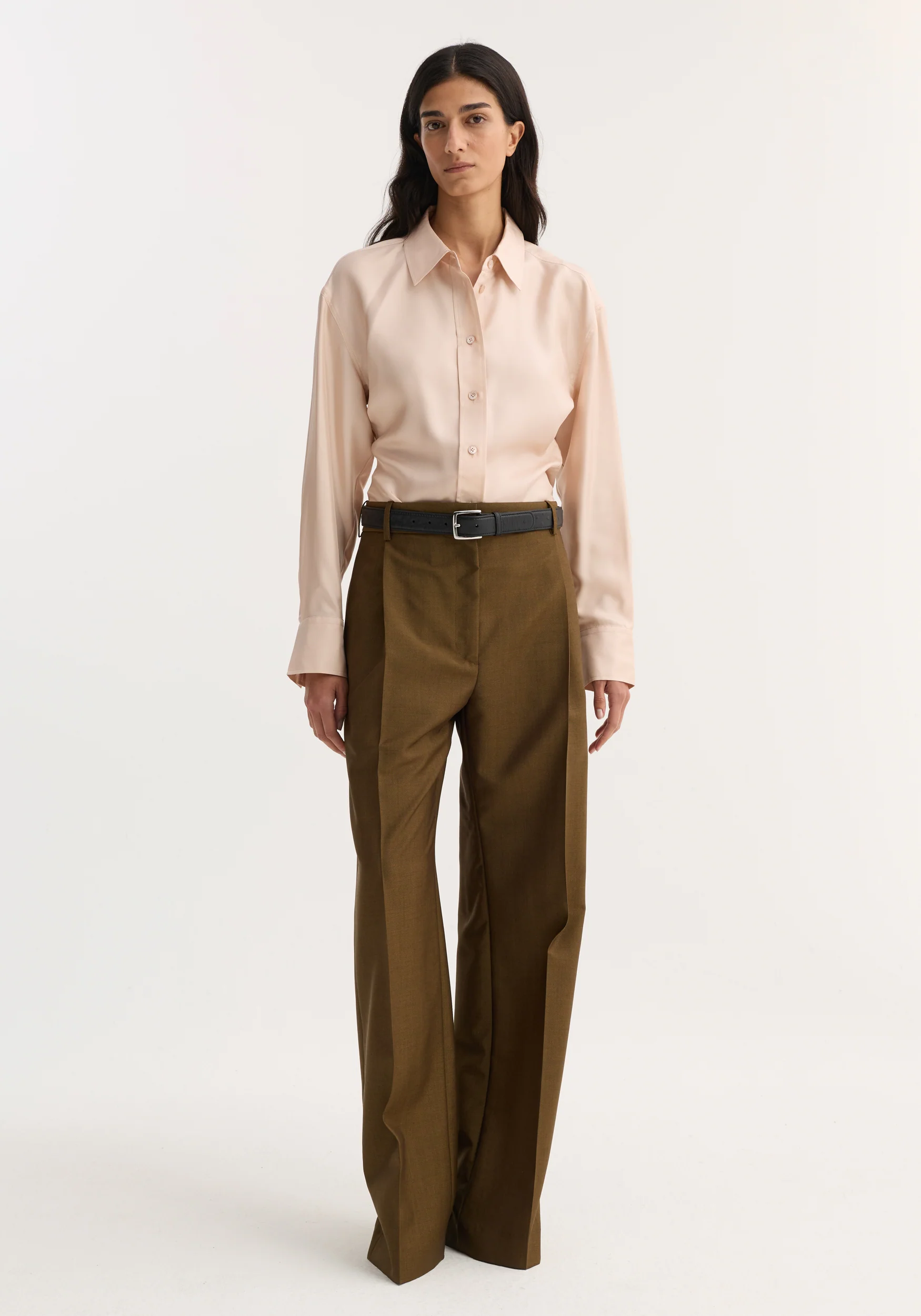 Relaxed straight leg trousers | golden brown - Image 2
