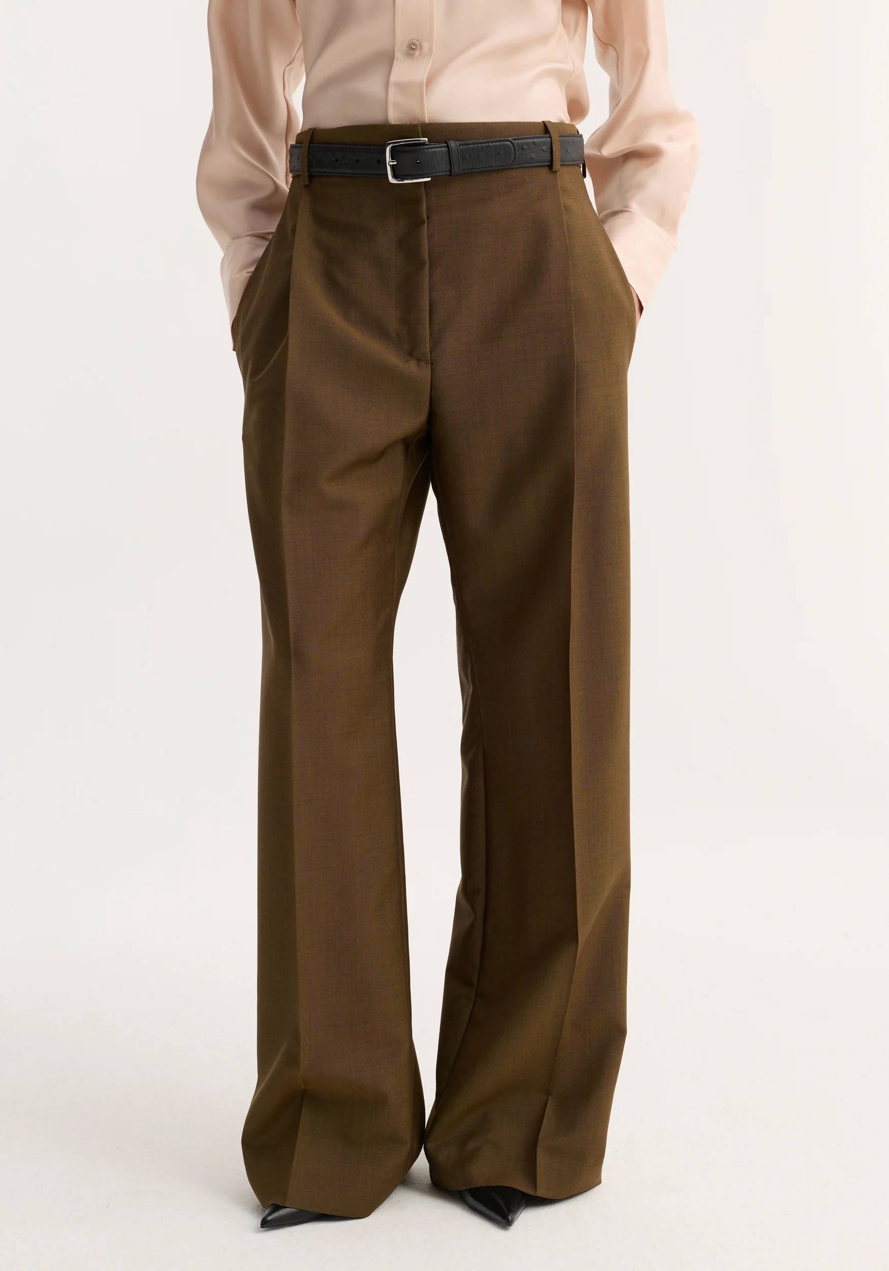 Relaxed straight leg trousers | golden brown - Image 3