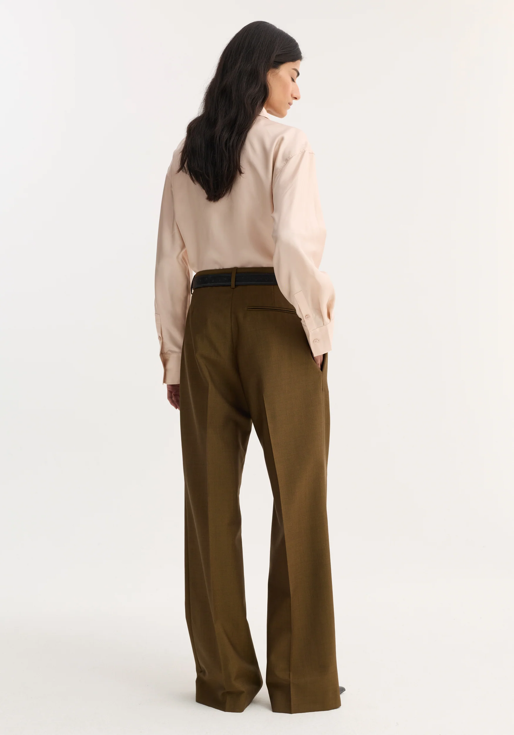 Relaxed straight leg trousers | golden brown - Image 5
