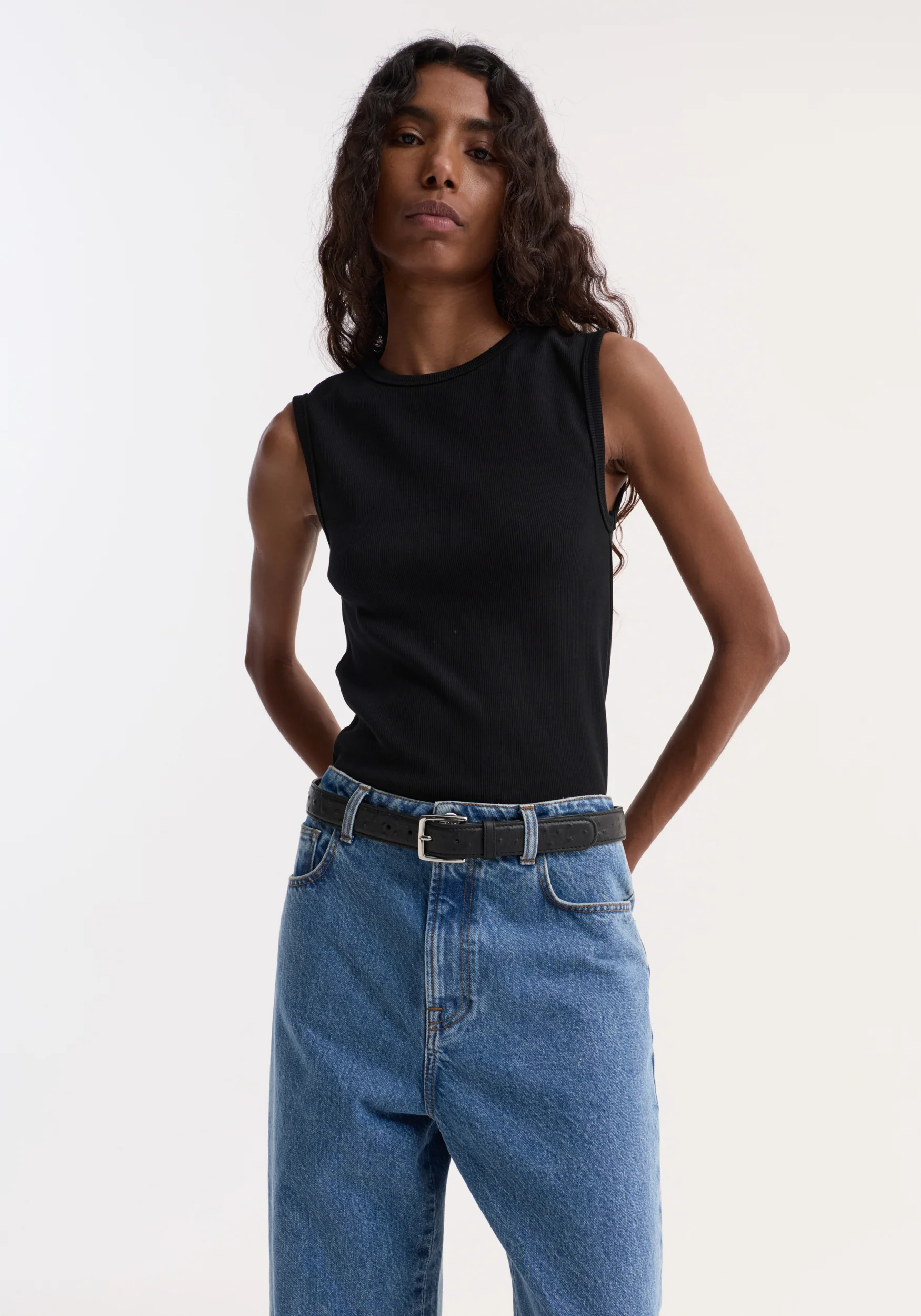 Dense rib tank top | black - Image 3