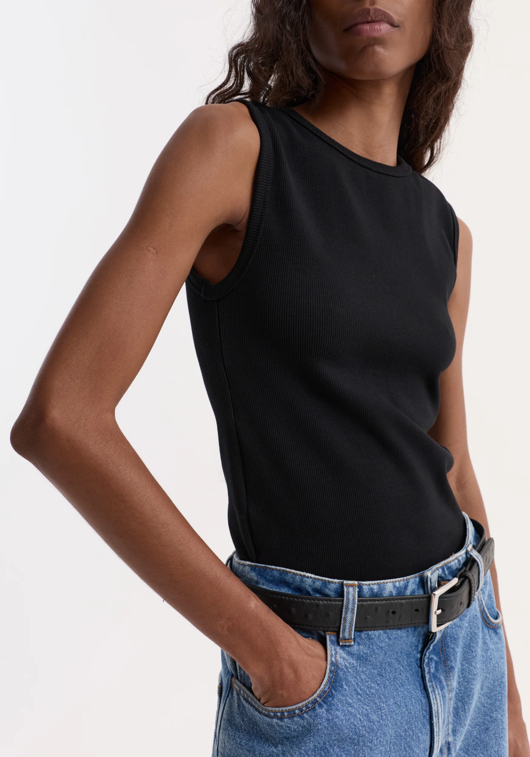Dense rib tank top | black - Image 5