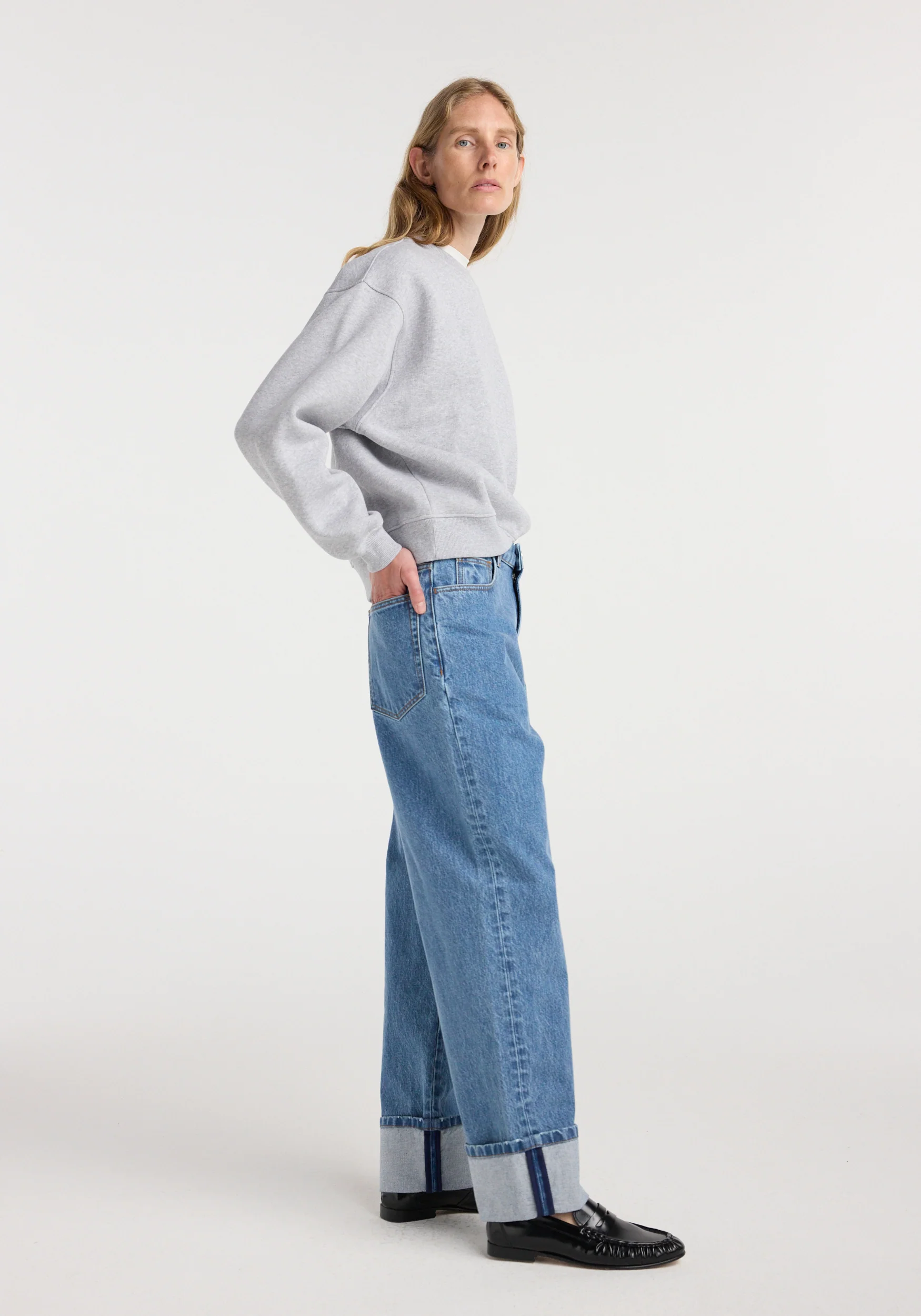 Rixt - Turn-up baggy denim | heritage blue - Image 2