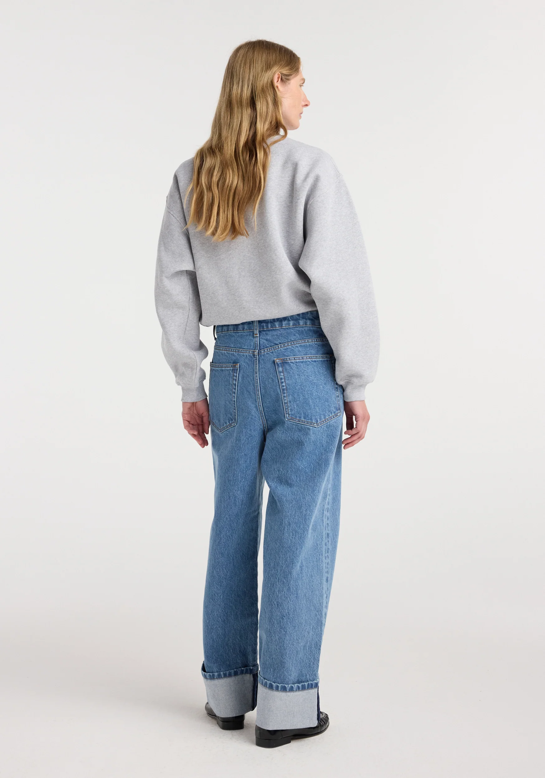 Rixt - Turn-up baggy denim | heritage blue - Image 3