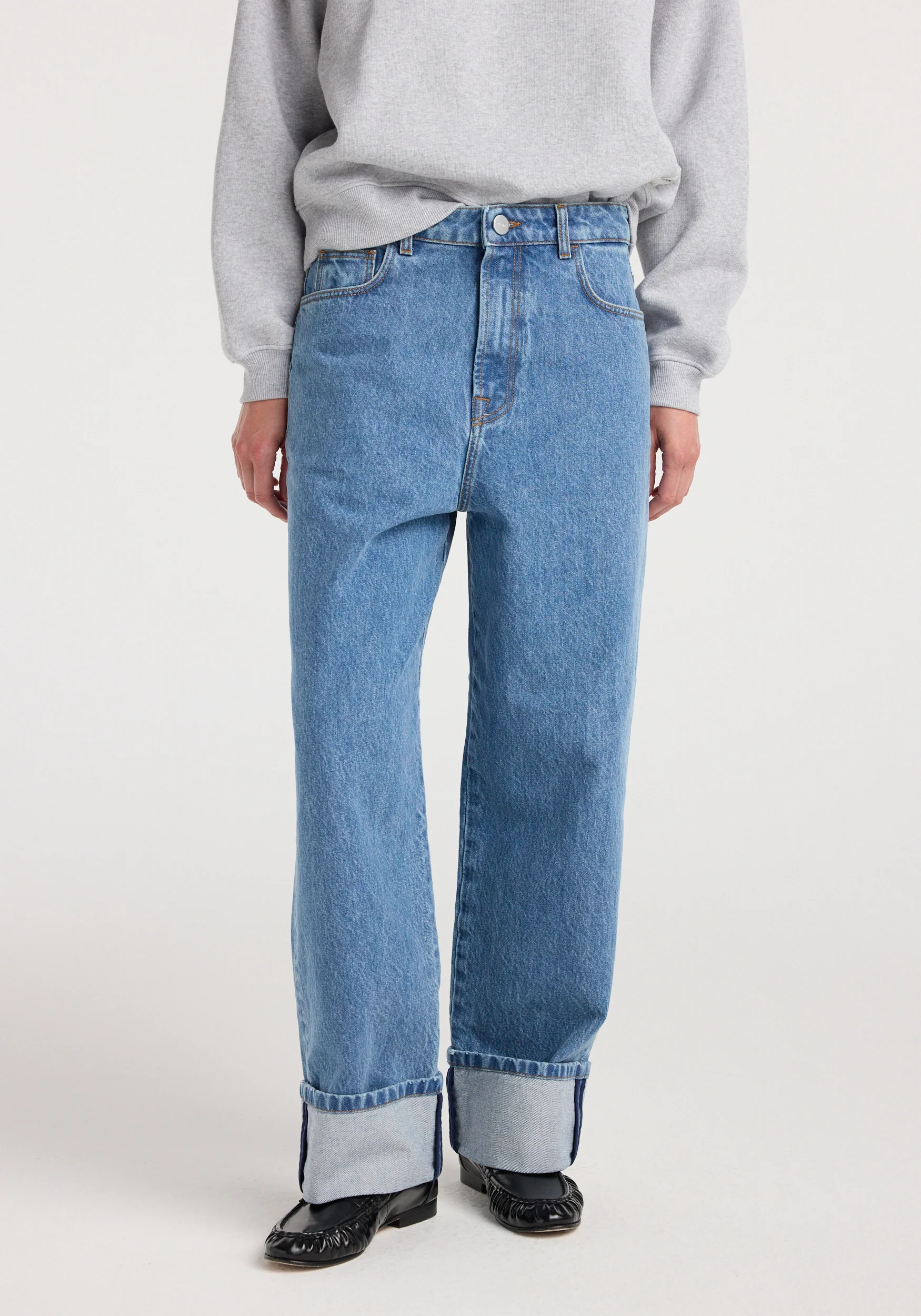 Rixt - Turn-up baggy denim | heritage blue - Image 4