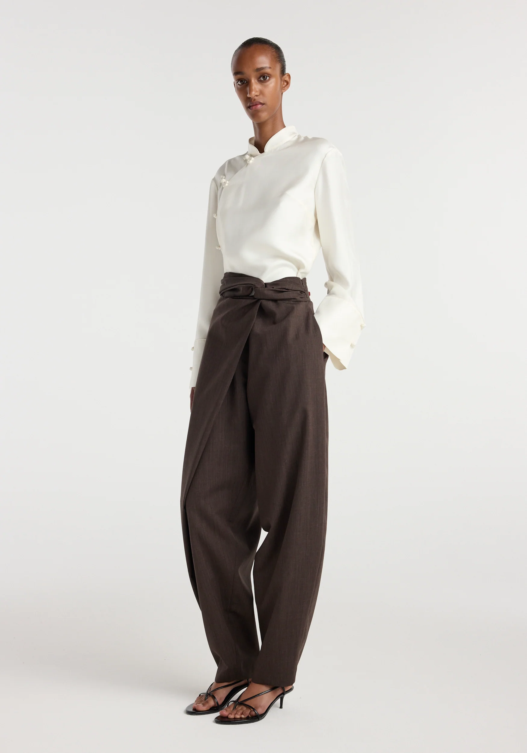 Sarong knot trousers | dark brown - Image 2