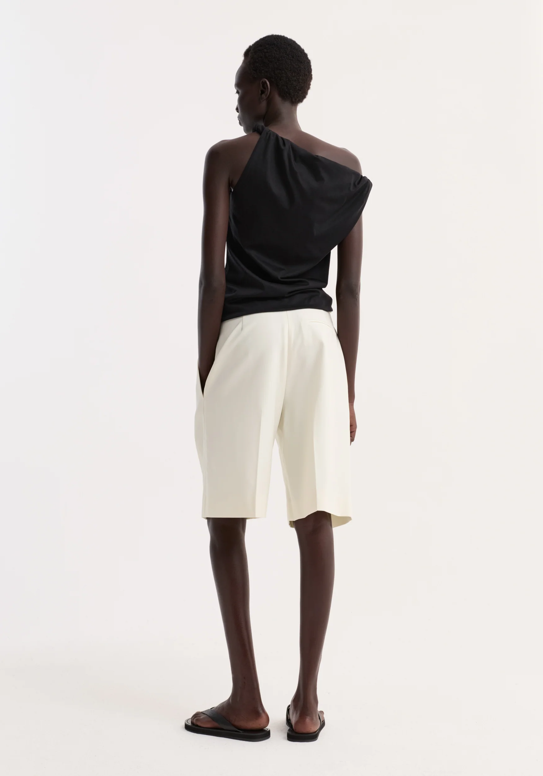 Sculptural cotton silk top | black - Image 5