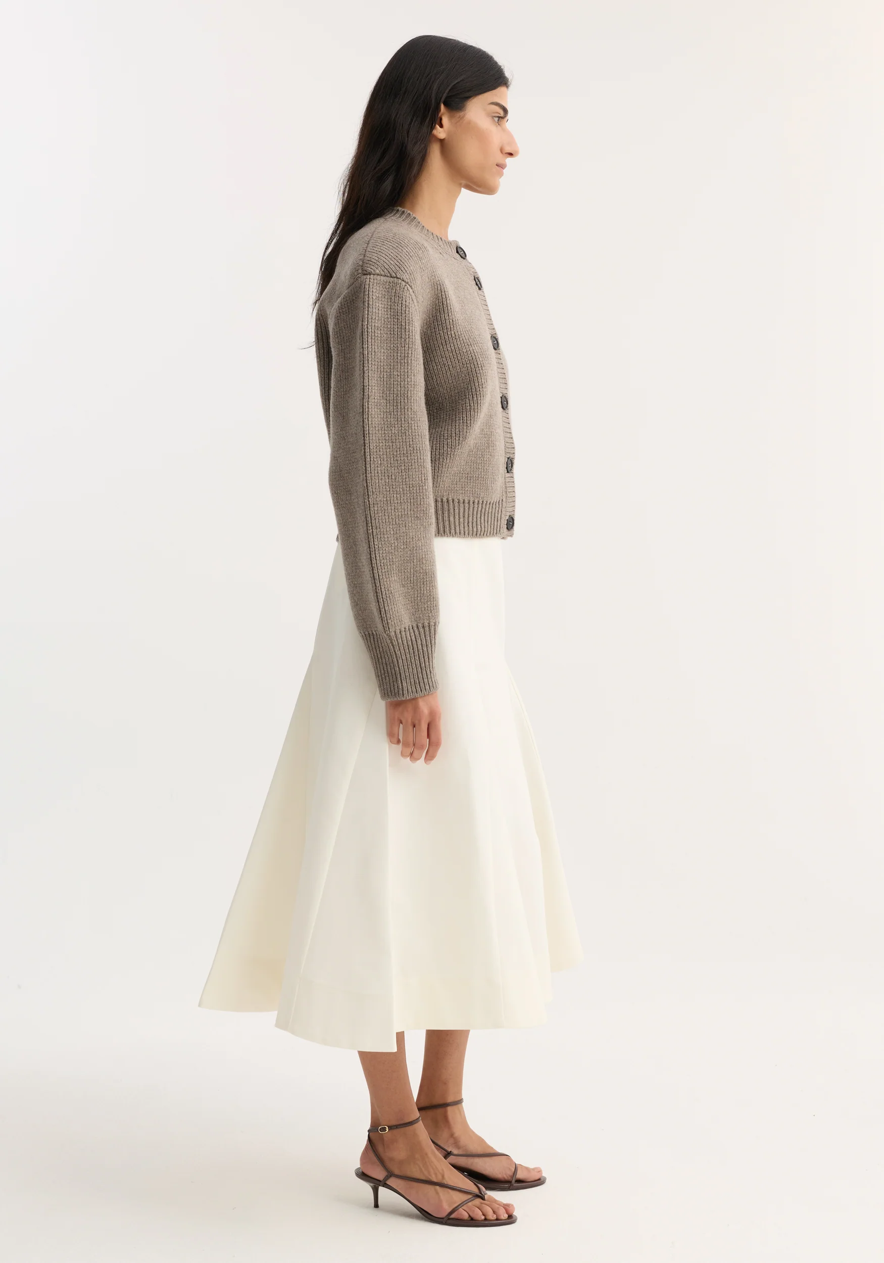 Sculptural cotton skirt | paper white - Image 4