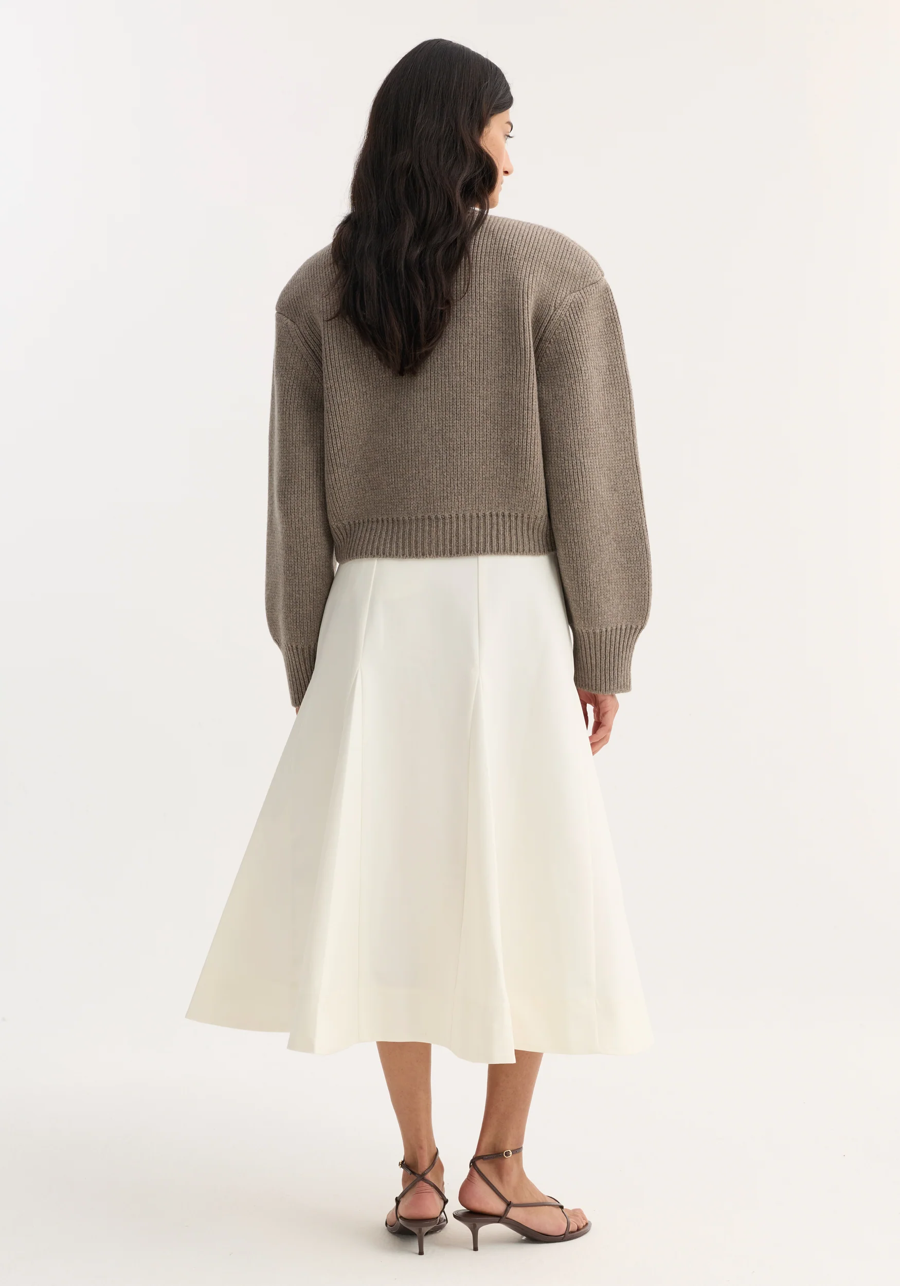 Sculptural cotton skirt | paper white - Image 5
