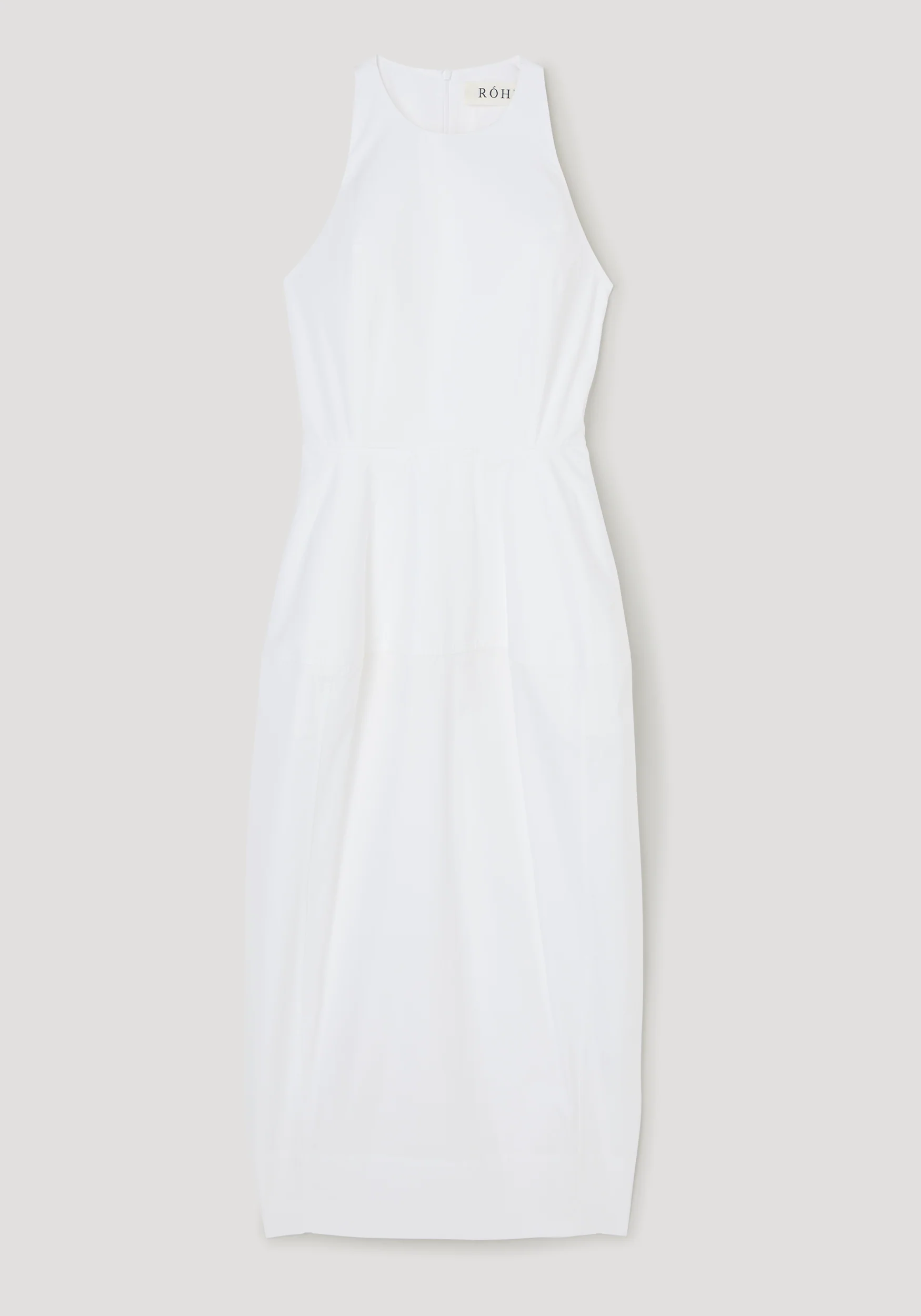 Sculptural poplin dress | optic white