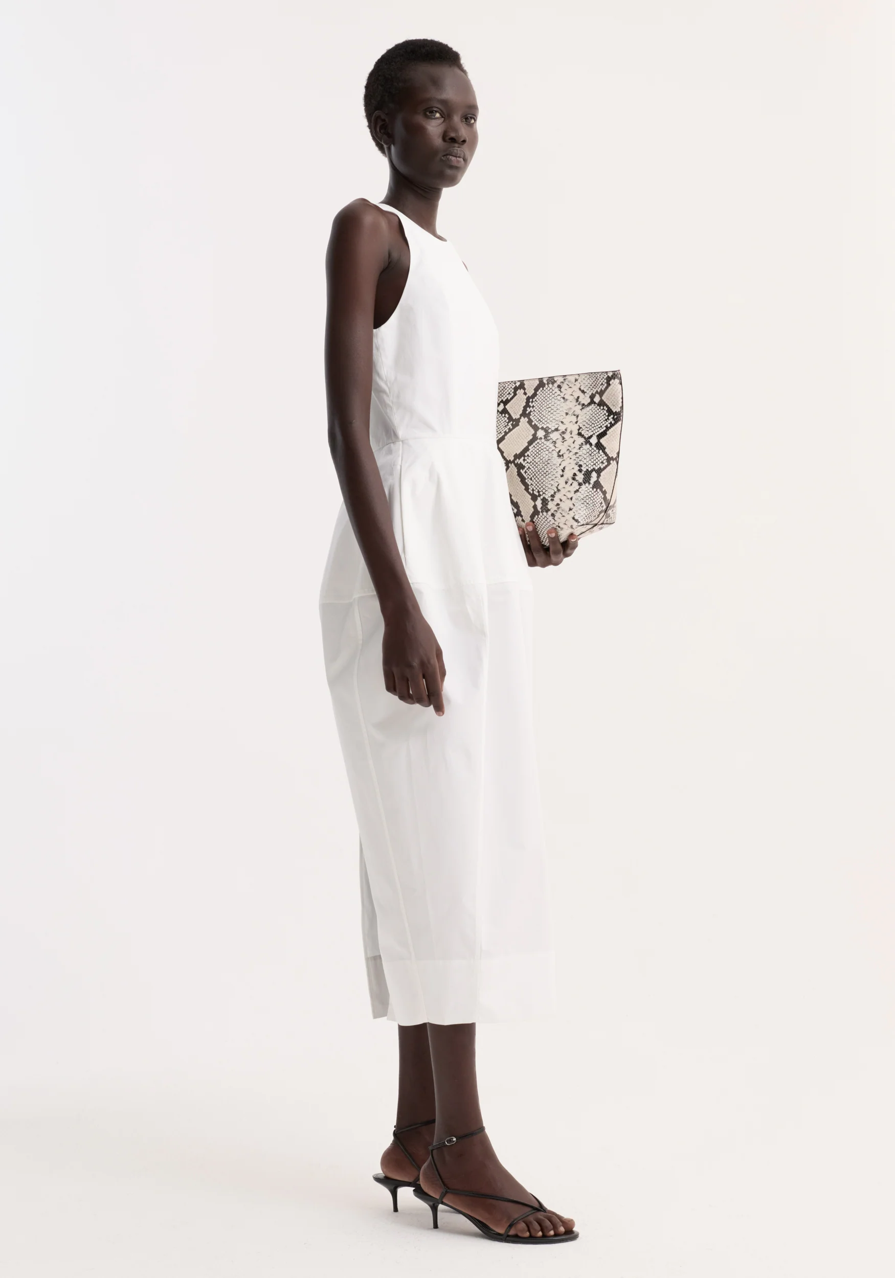 Sculptural poplin dress | optic white - Image 5