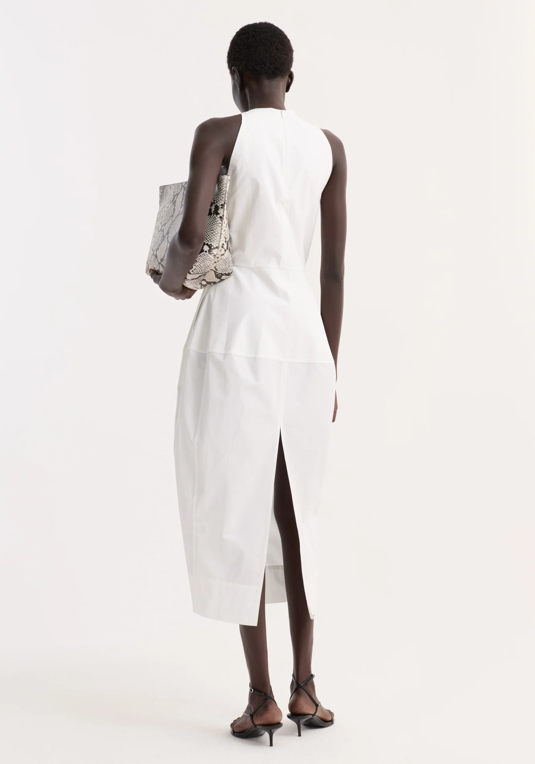 Sculptural poplin dress | optic white - Image 6