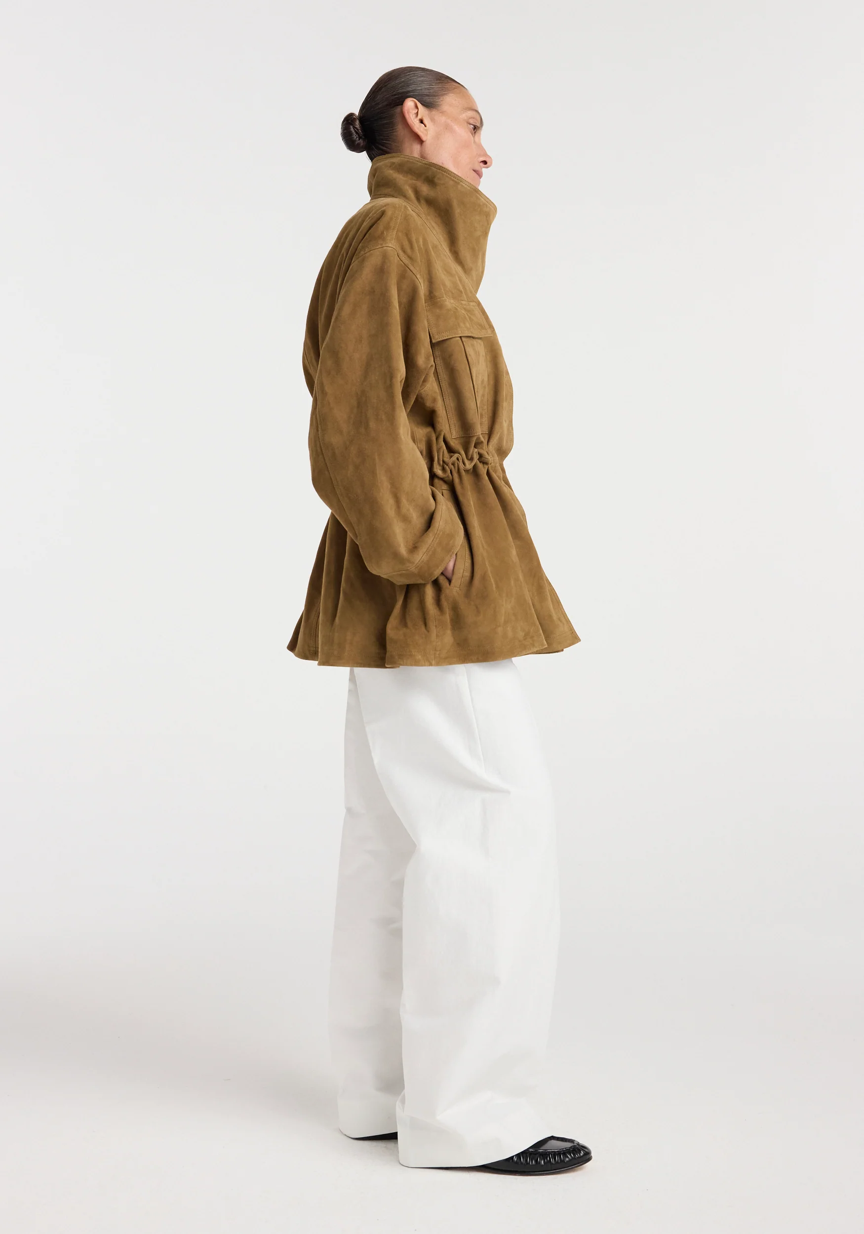 Sculptural suede jacket | sage - Image 2
