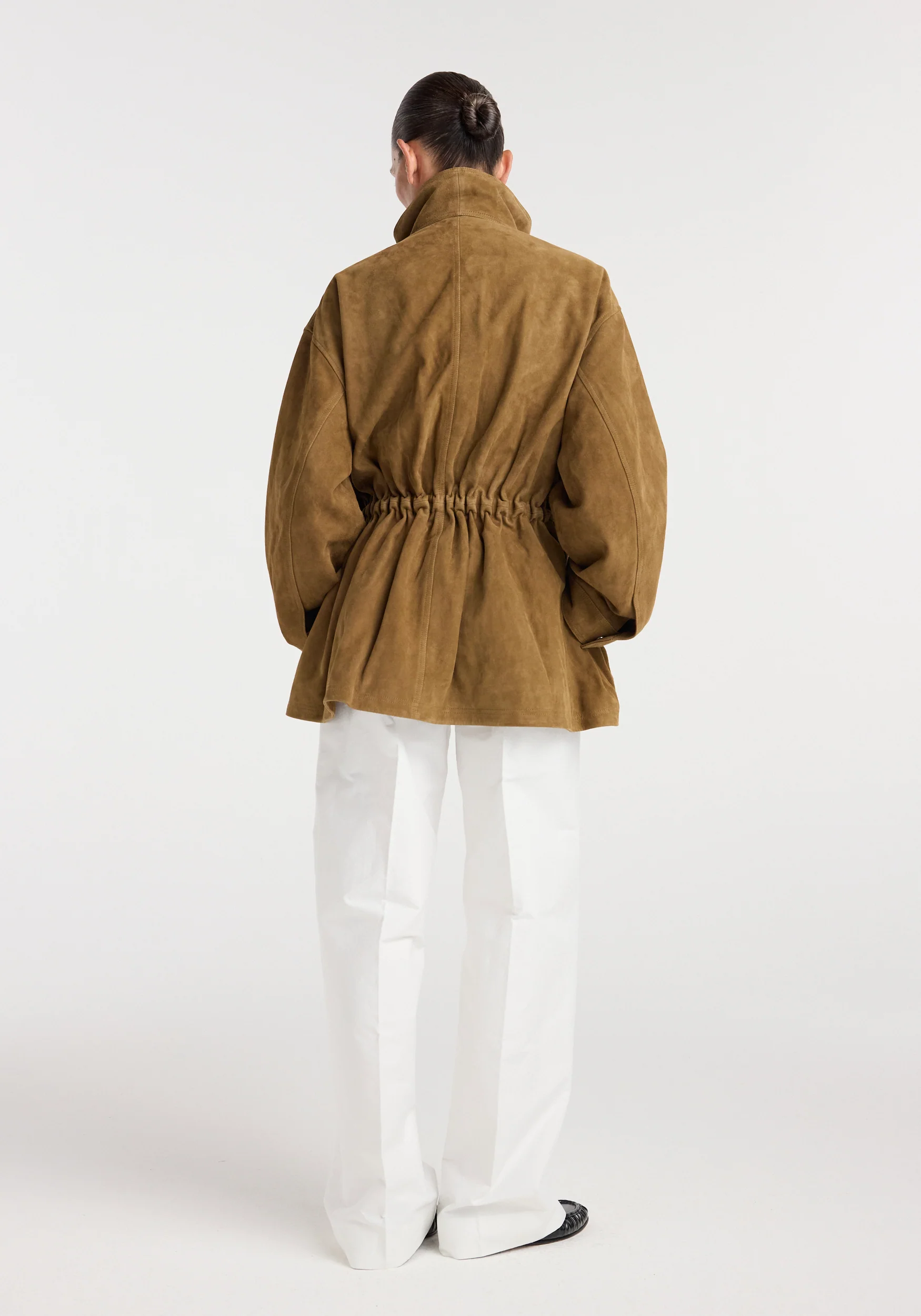 Sculptural suede jacket | sage - Image 3