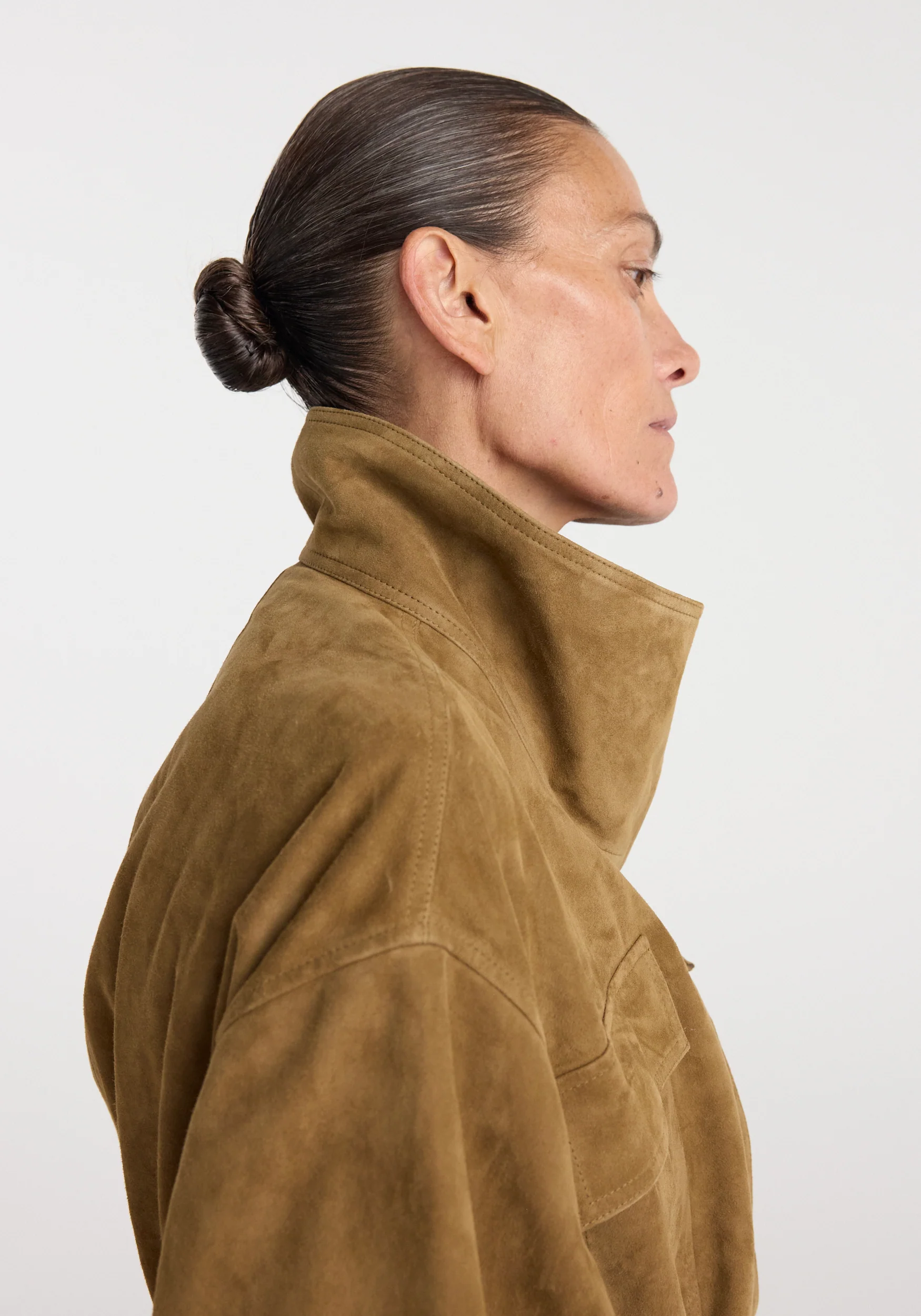 Sculptural suede jacket | sage - Image 4