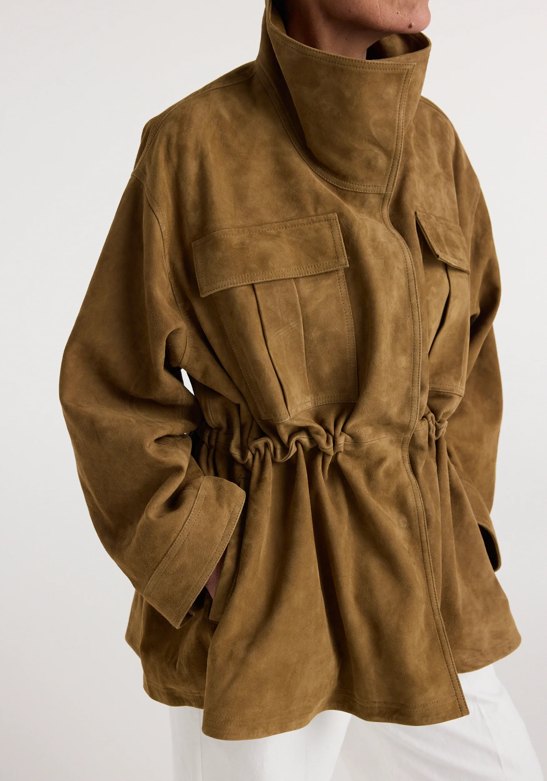 Sculptural suede jacket | sage - Image 5