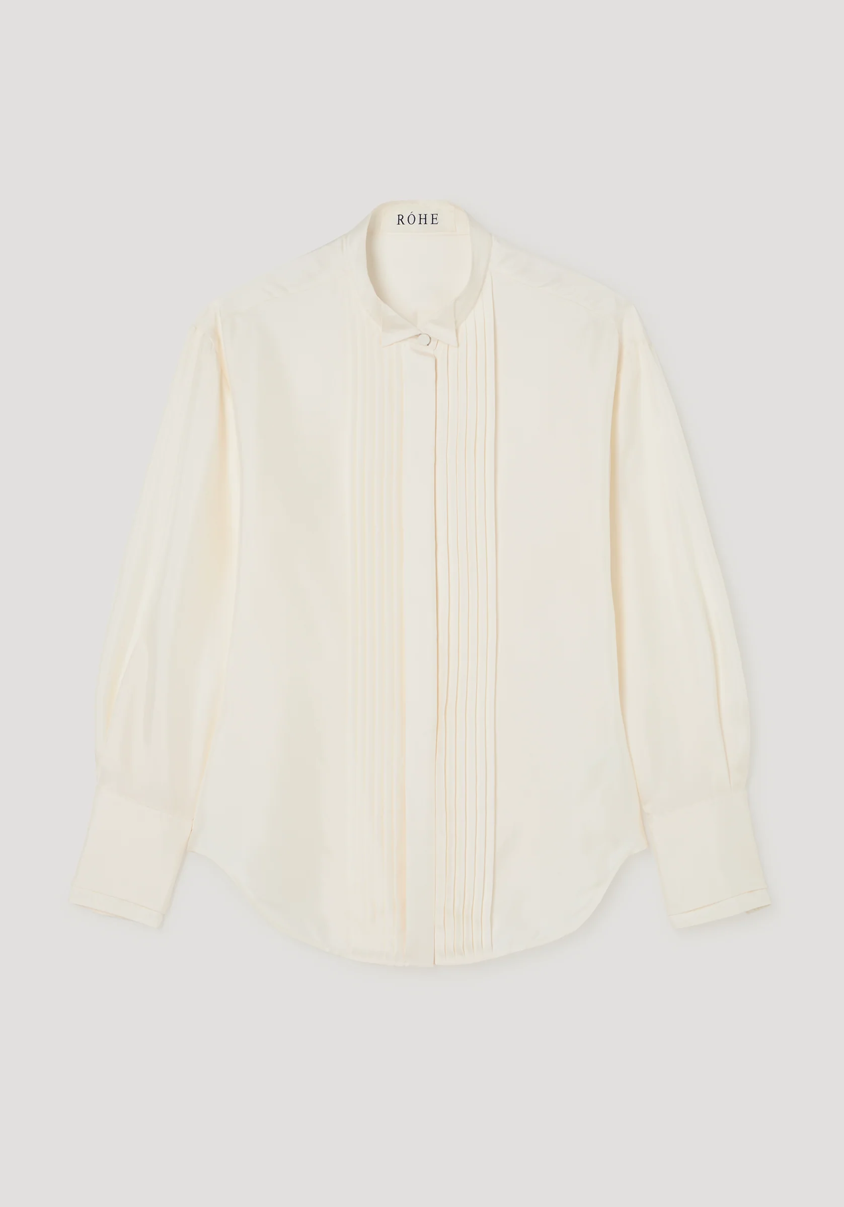 Shaped tuxedo silk shirt | cream