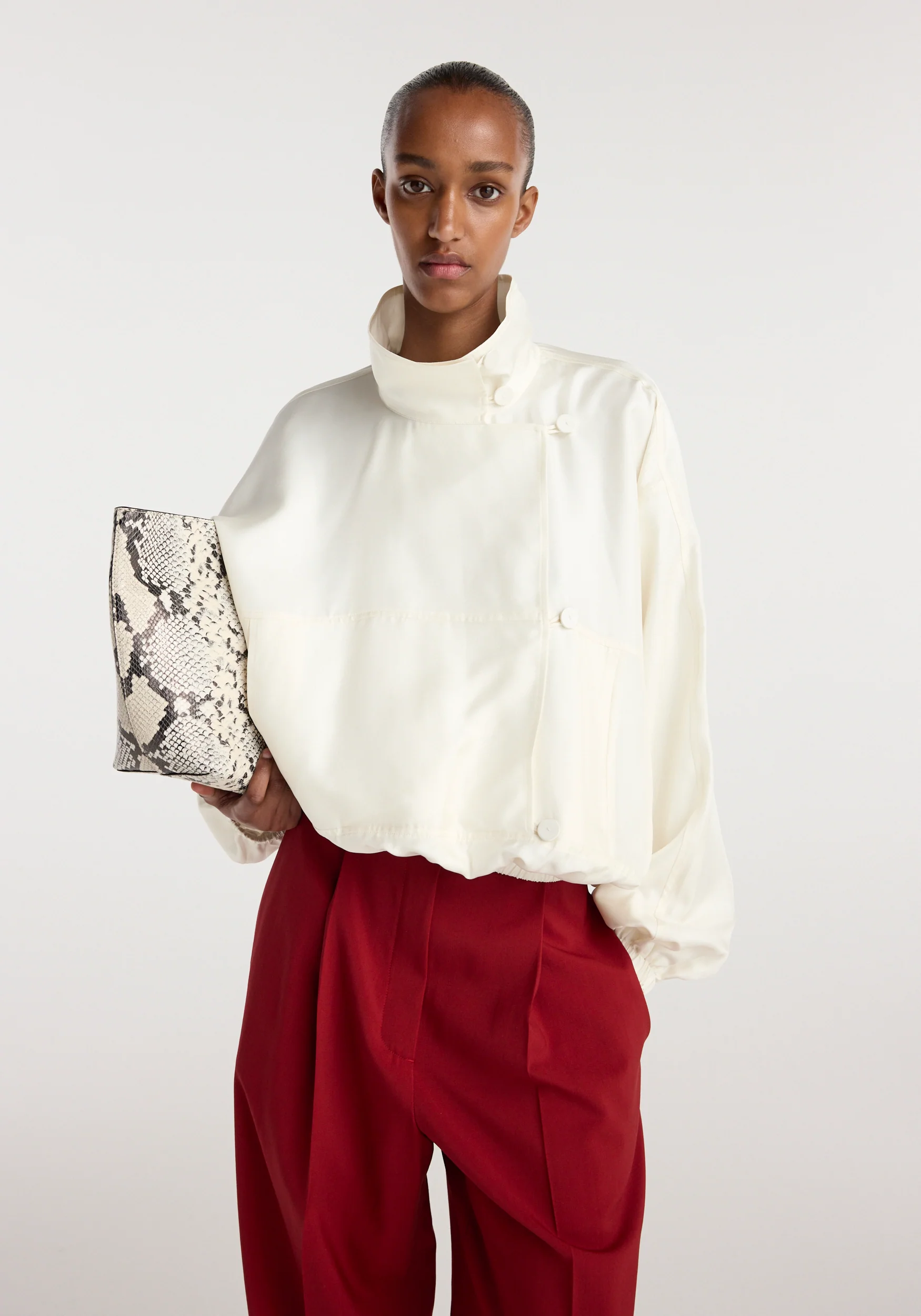 Silk blouson anorak | cream - Image 2