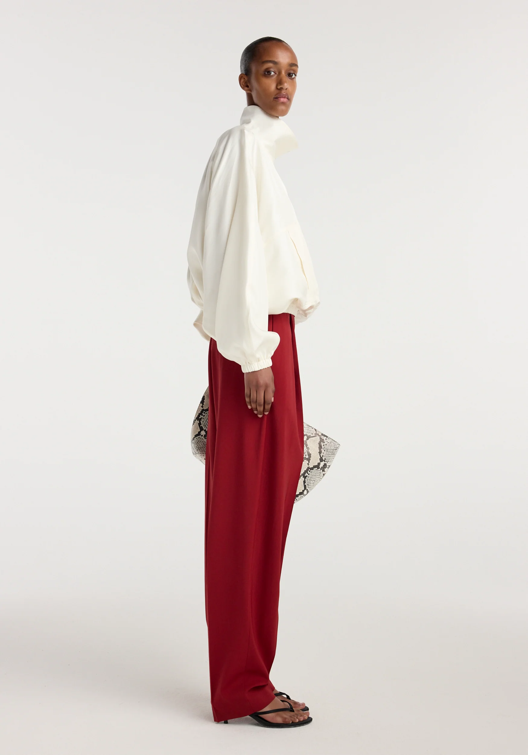 Silk blouson anorak | cream - Image 4