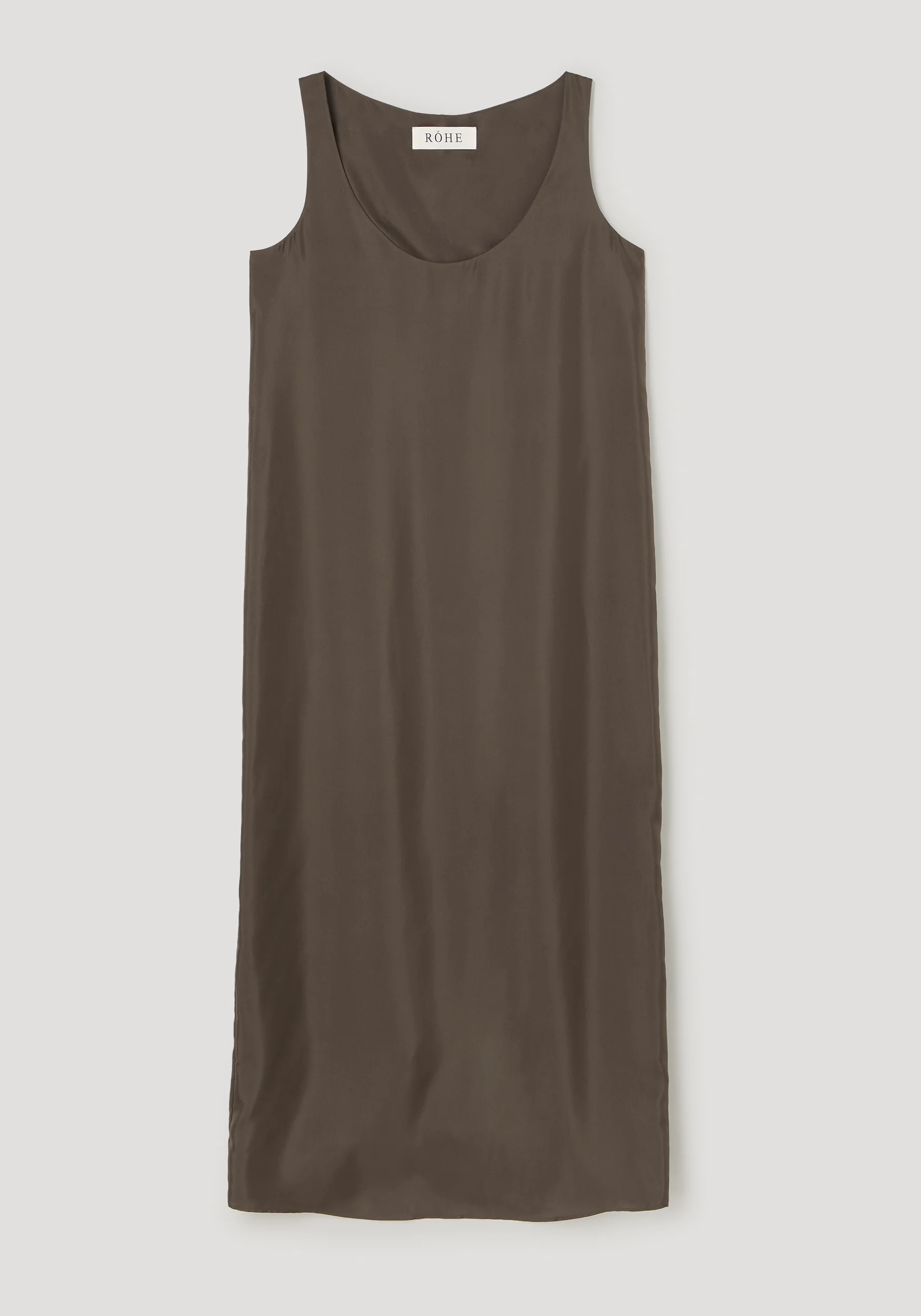 Silk scoop-neck dress | earth