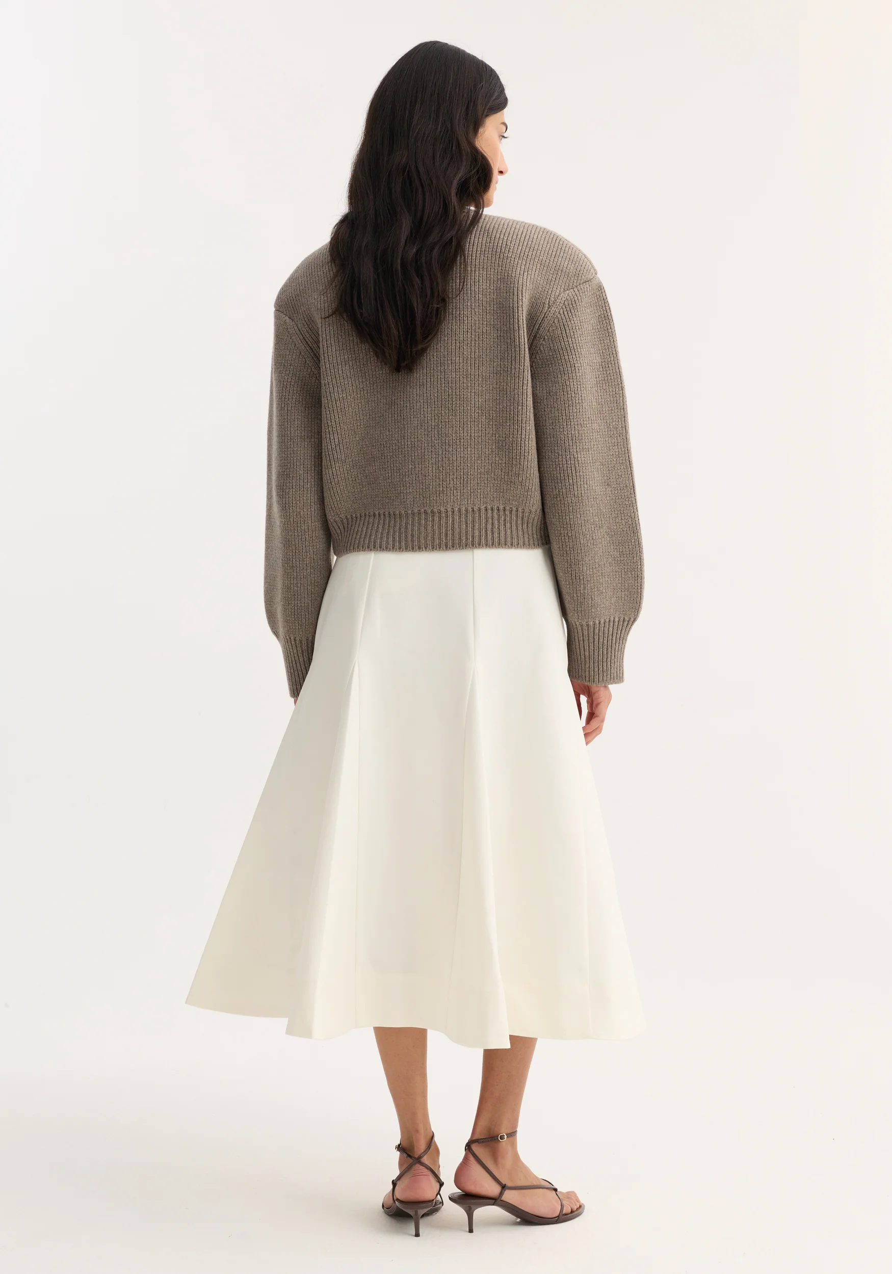 Statement shoulder cardigan | clay melange - Image 6