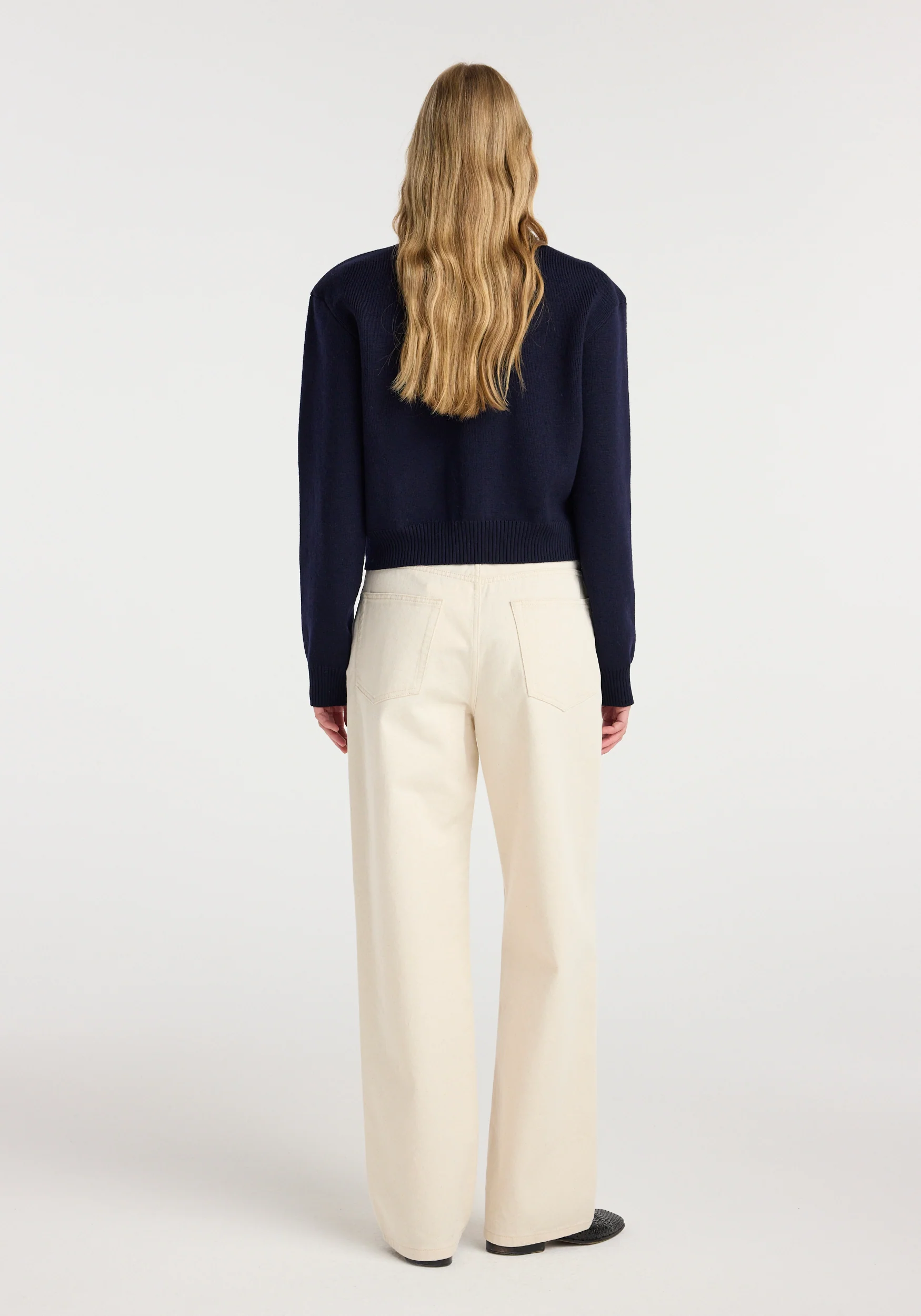 Statement shoulder cardigan | navy - Image 3