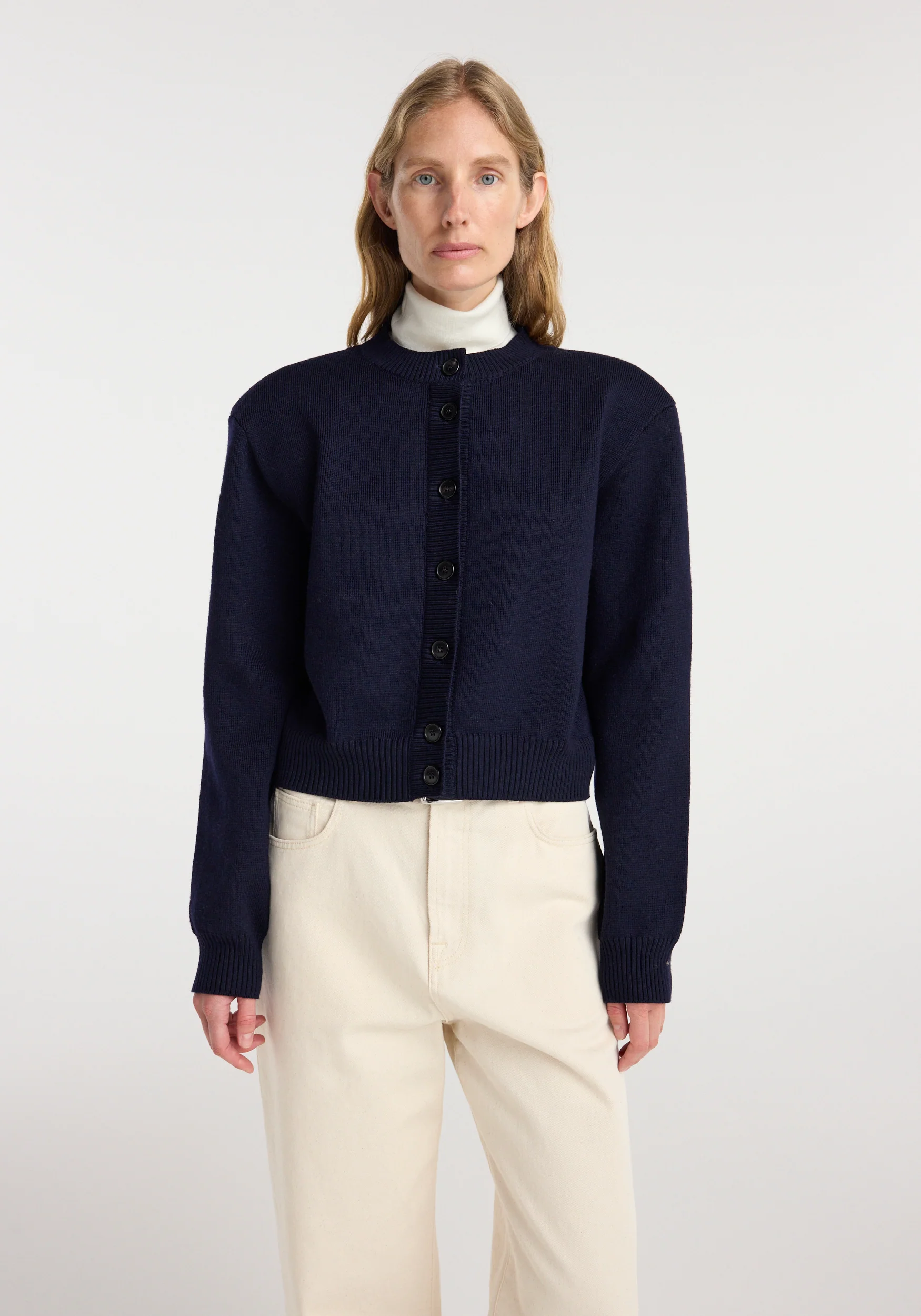 Statement shoulder cardigan | navy - Image 4