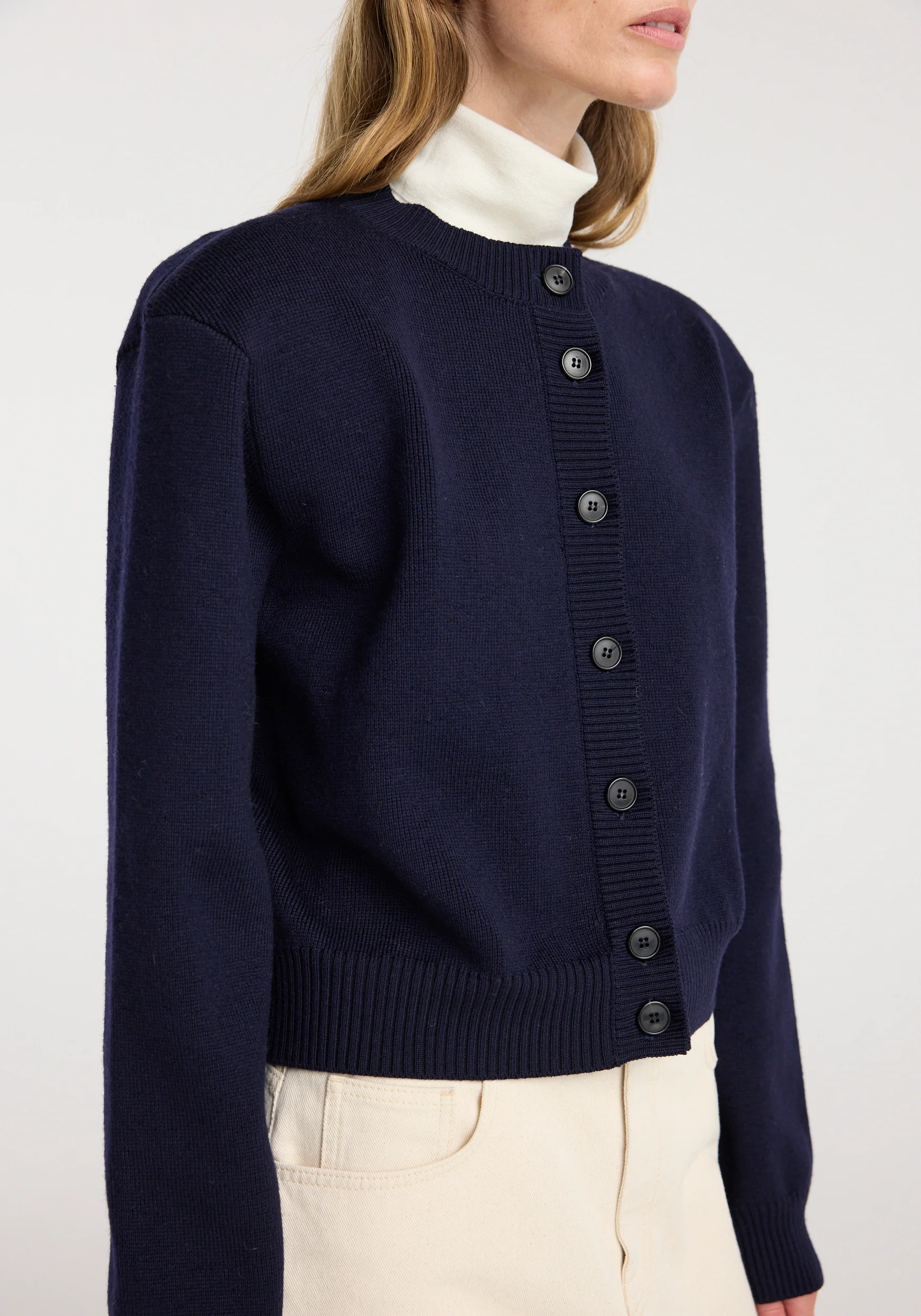 Statement shoulder cardigan | navy - Image 5