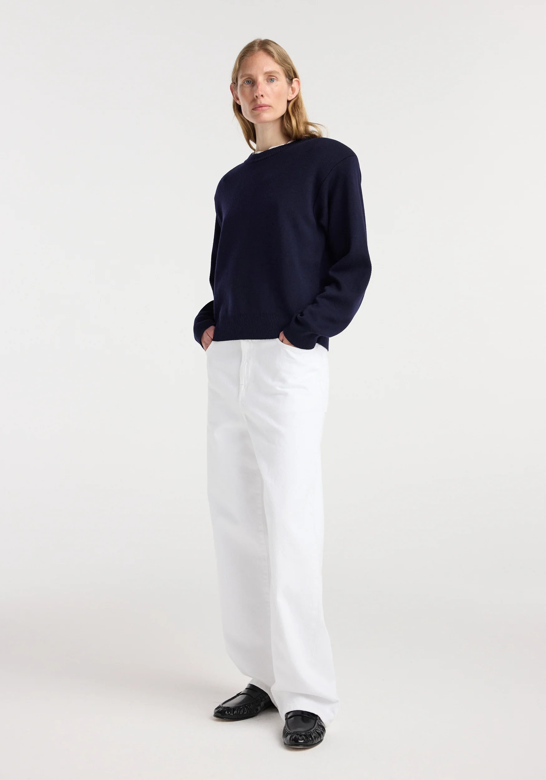 Statement shoulder crewneck | navy - Image 2