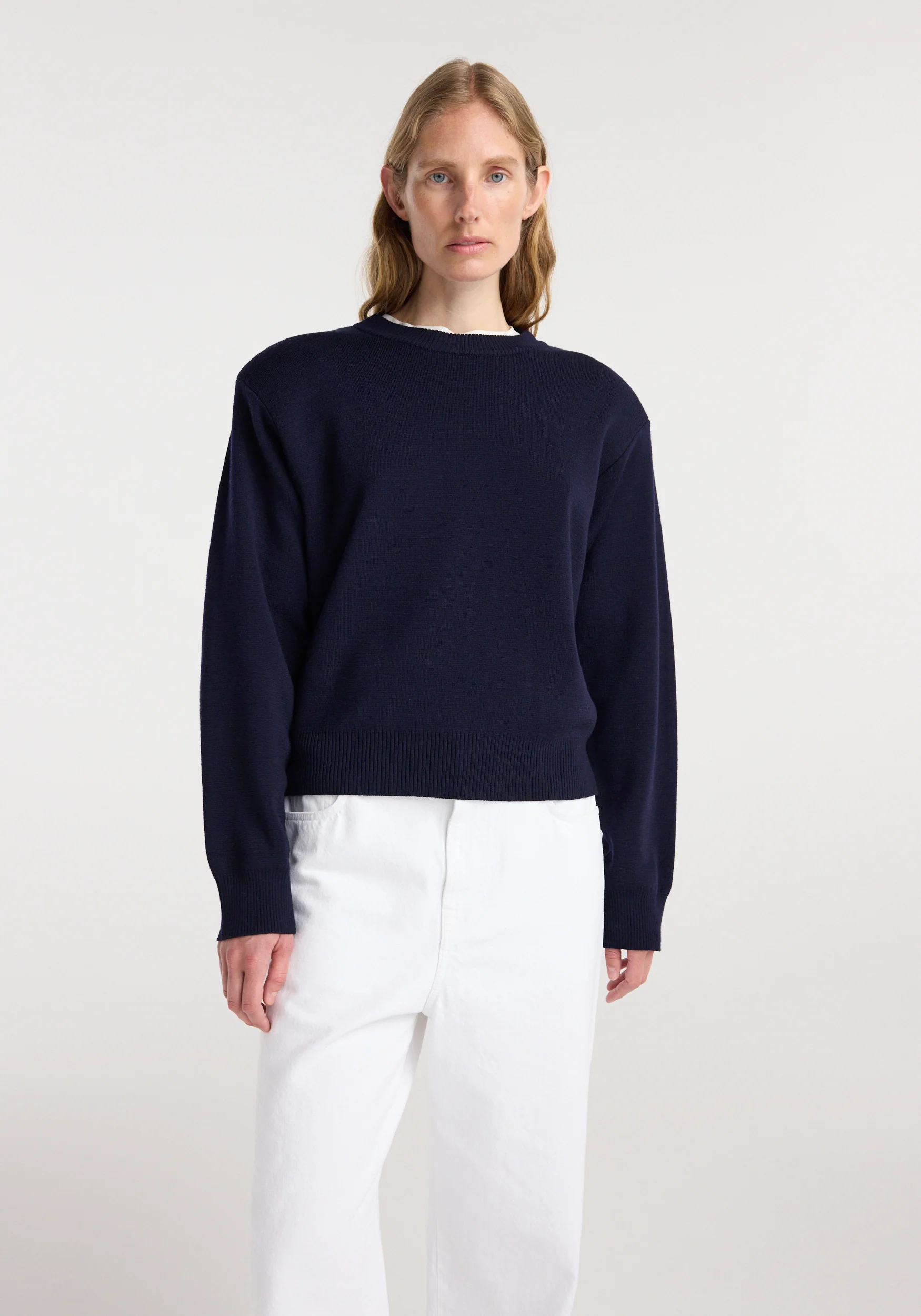 Statement shoulder crewneck | navy - Image 3