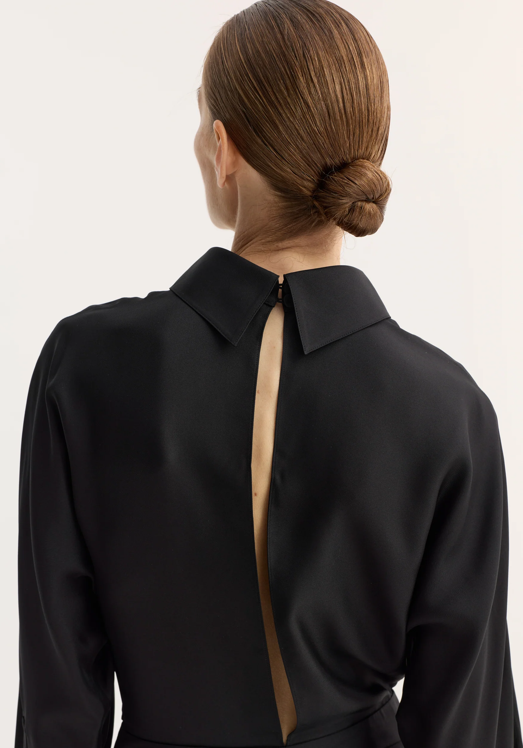 Tuxedo silk dress | black - Image 6