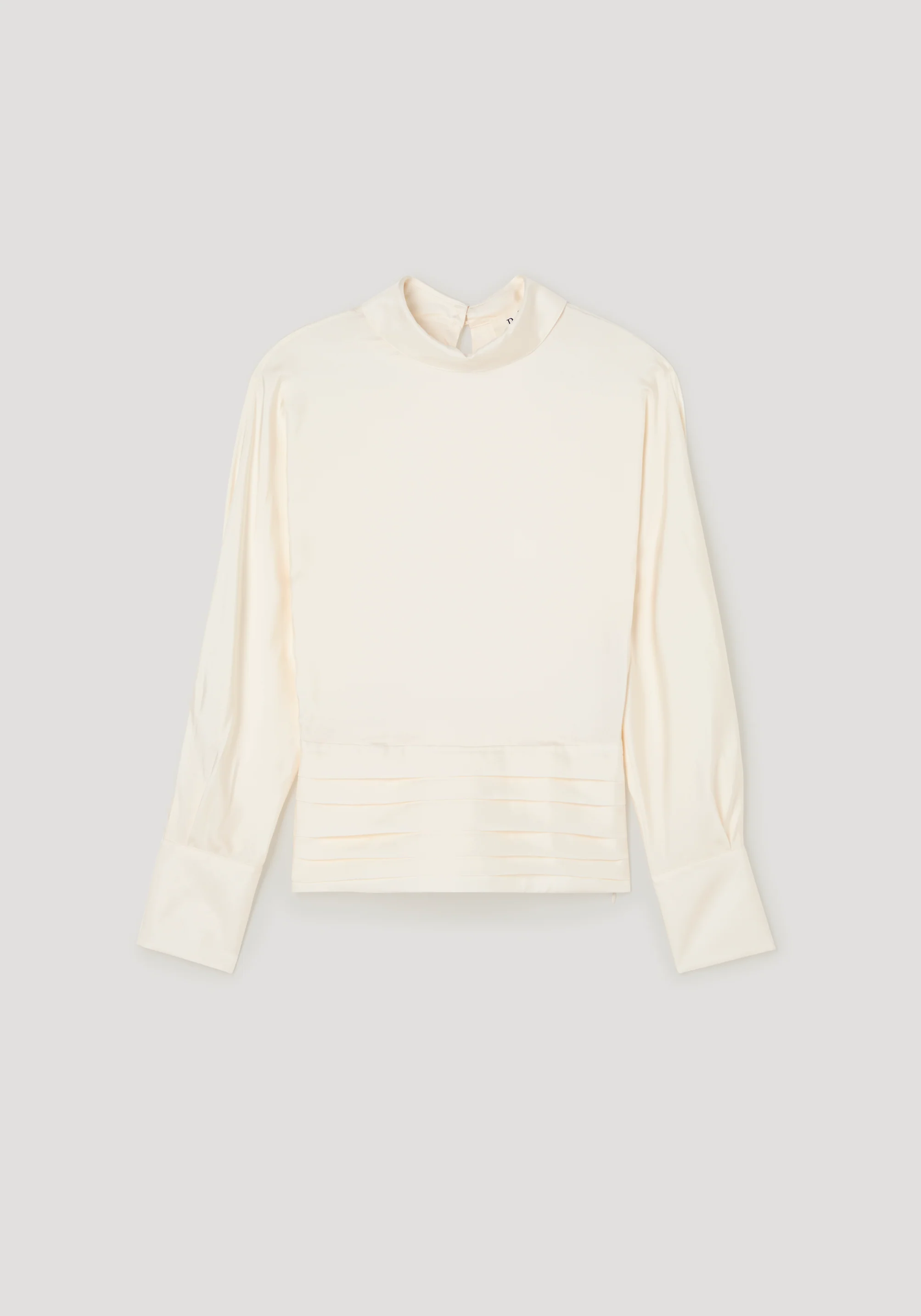 Tuxedo silk top | cream